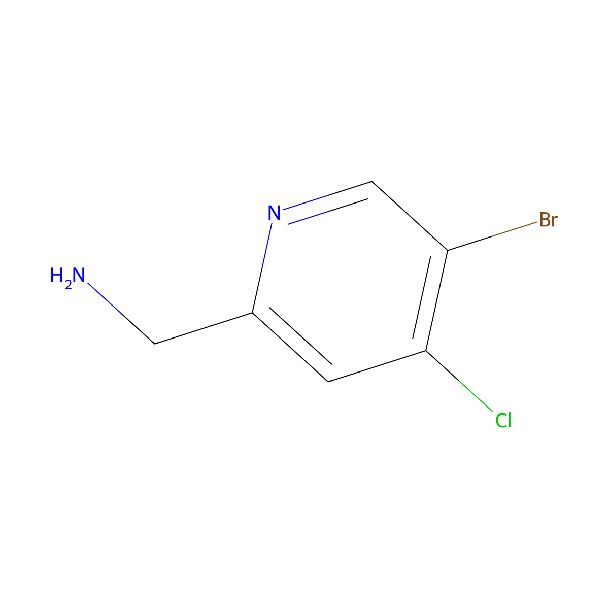 (5-Bromo-4-chloropyridin-2-yl)methanamine molecular structure, CAS 1256820-11-7