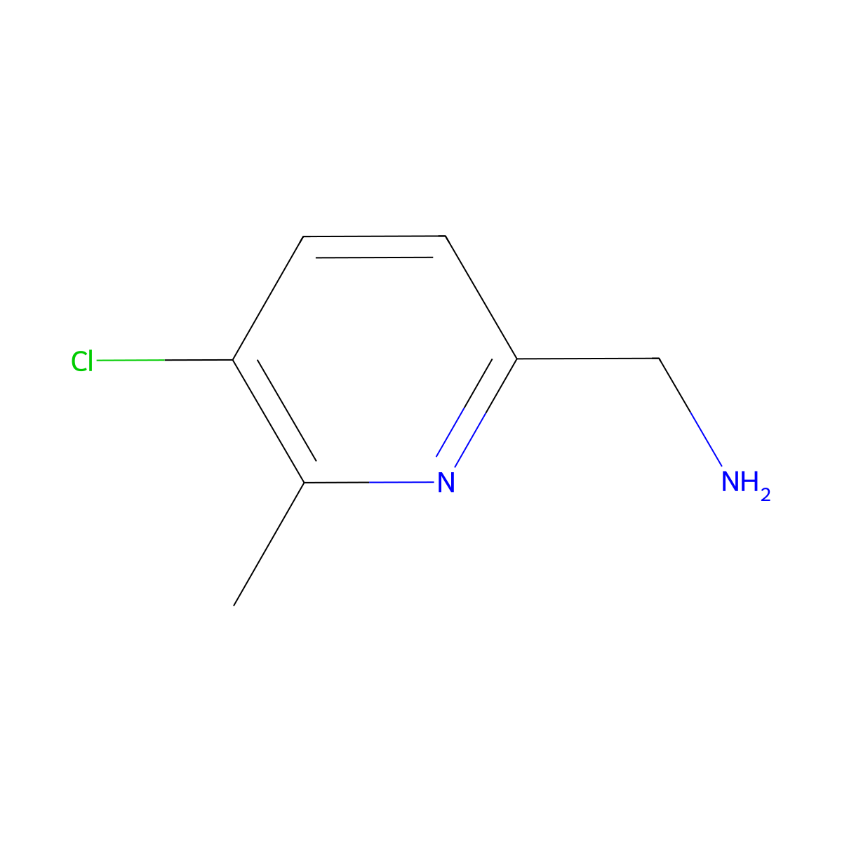(5-Chloro-6-methylpyridin-2-YL)methanamine molecular structure, CAS 1256820-25-3