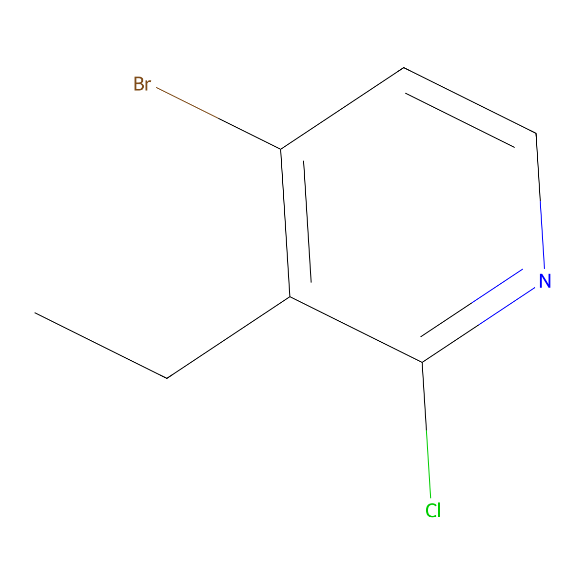 4-Bromo-2-chloro-3-ethylpyridine molecular structure, CAS 1256820-40-2