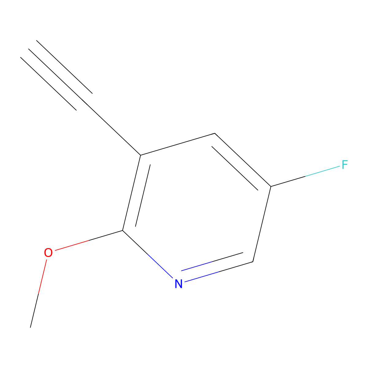 3-Ethynyl-5-fluoro-2-methoxypyridine molecular structure, CAS 1256820-42-4