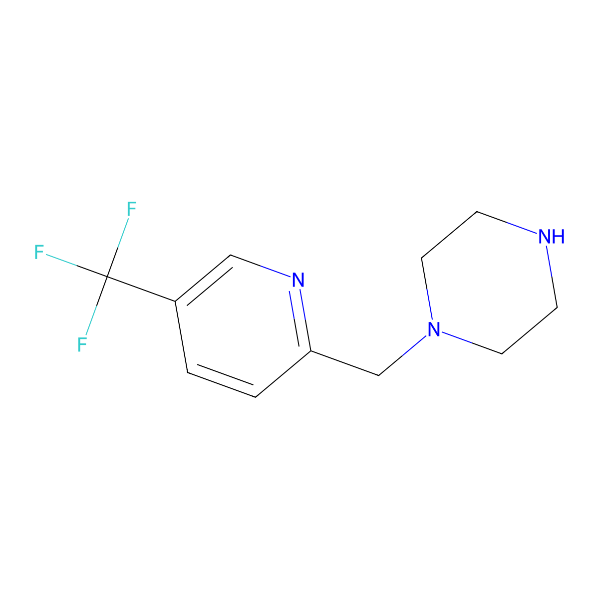 1-{[5-(Trifluoromethyl)pyridin-2-yl]methyl}piperazine molecular structure, CAS 1256820-49-1