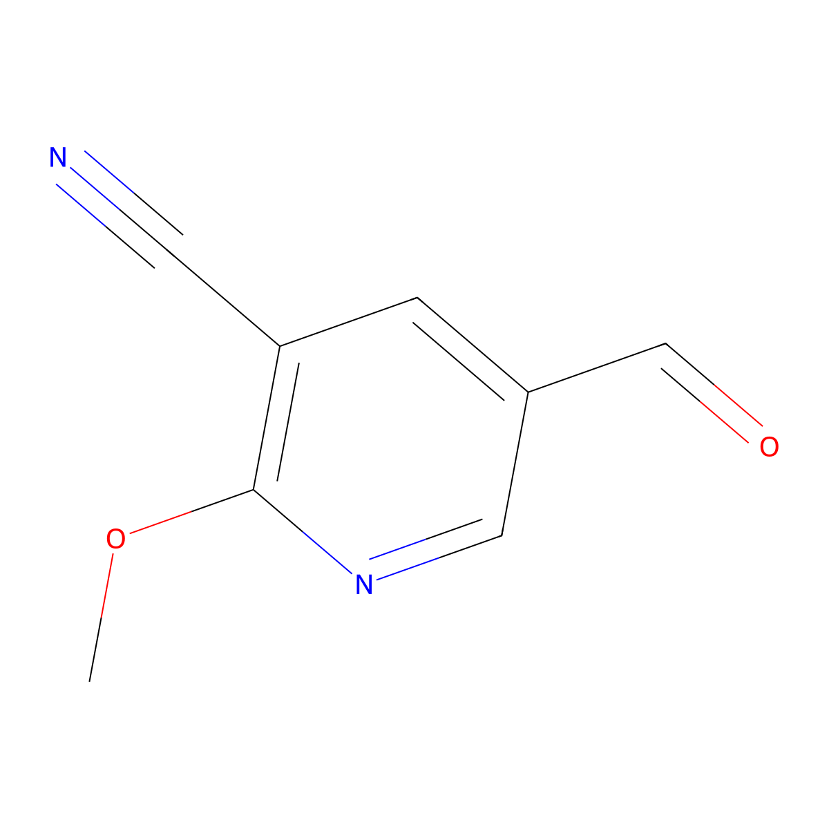 5-Formyl-2-methoxynicotinonitrile molecular structure, CAS 1256820-51-5