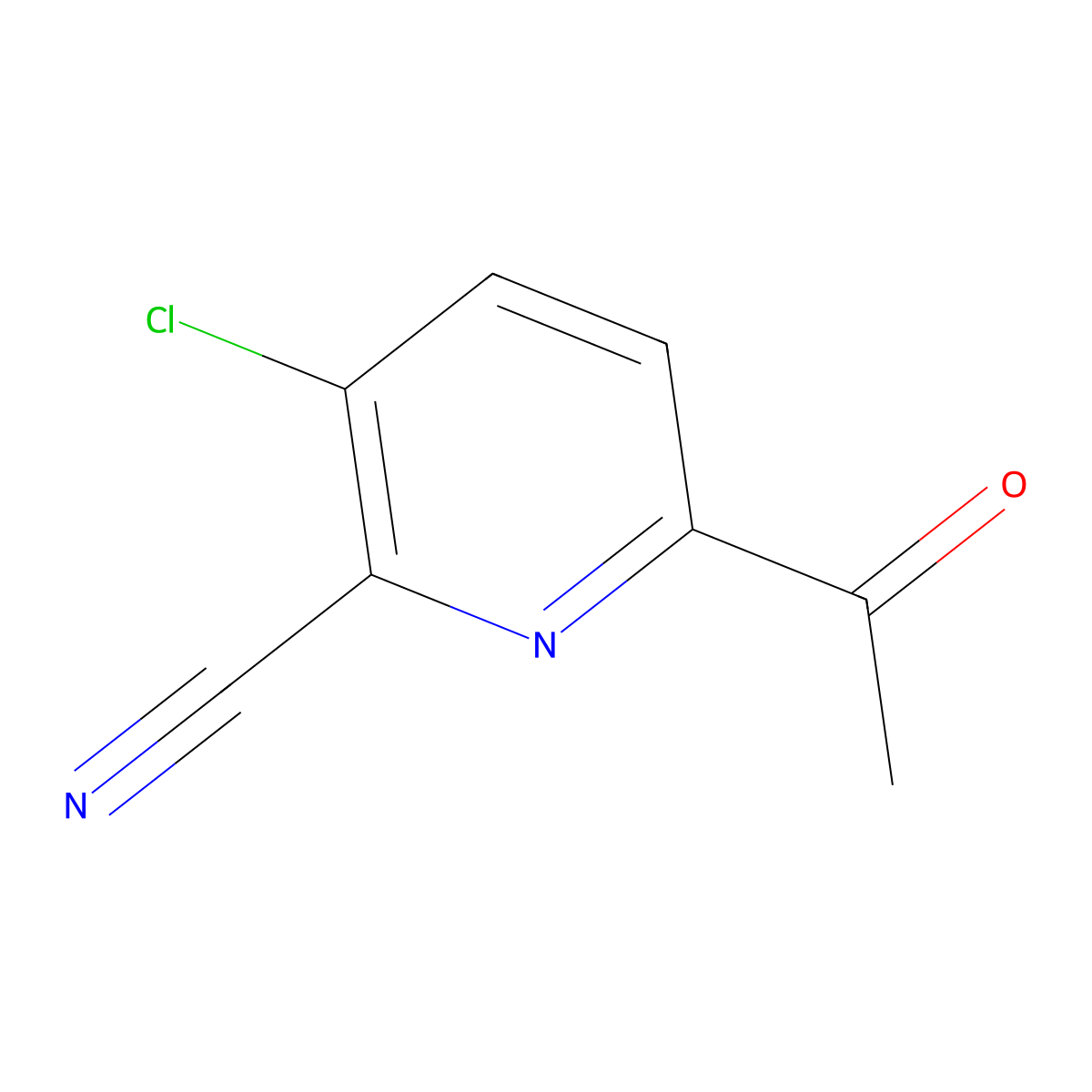 6-Acetyl-3-chloropyridine-2-carbonitrile molecular structure, CAS 1256820-53-7