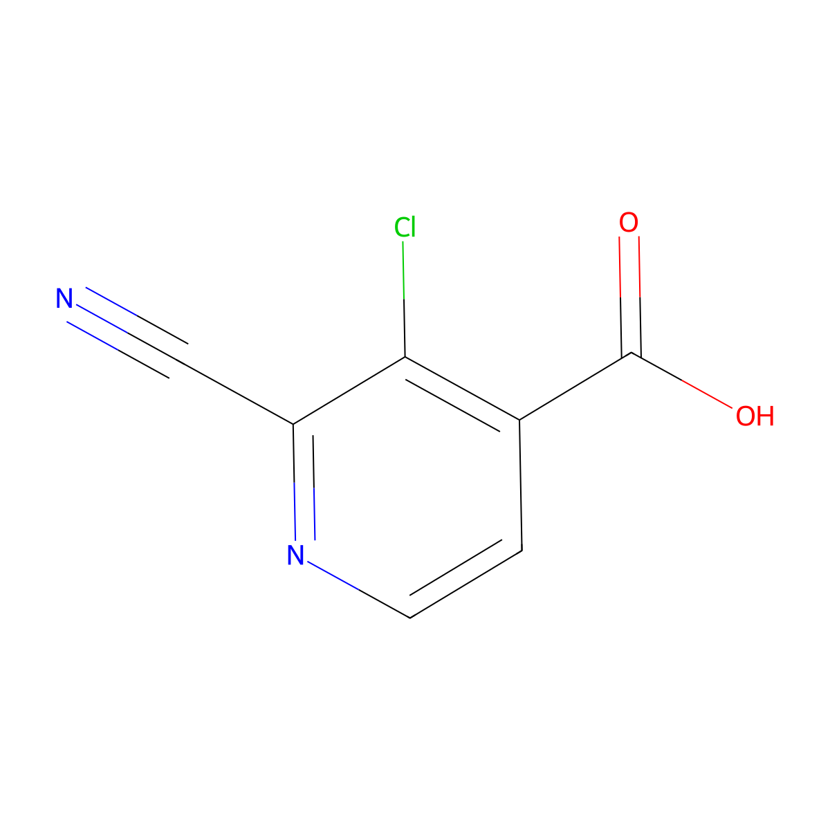 3-Chloro-2-cyanopyridine-4-carboxylic acid molecular structure, CAS 1256820-57-1