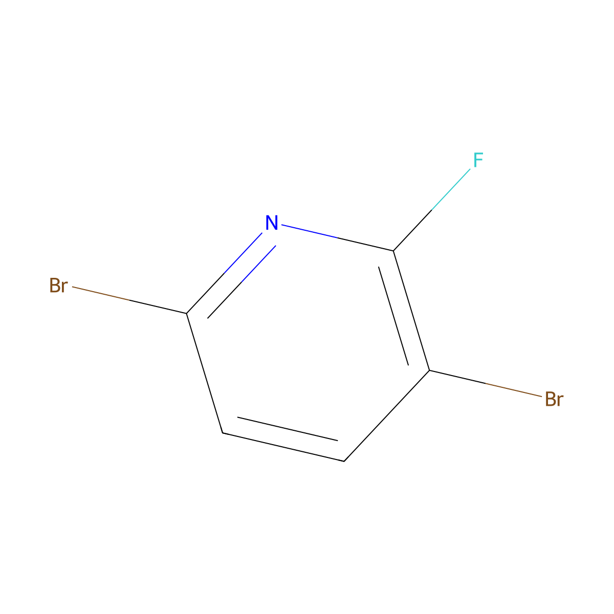 3,6-Dibromo-2-fluoropyridine molecular structure, CAS 1256820-70-8