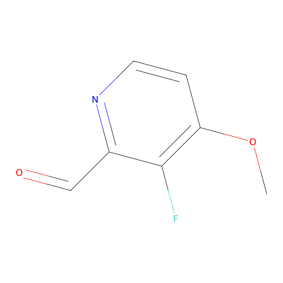 2-Pyridinecarboxaldehyde, 3-fluoro-4-methoxy- molecular structure, CAS 1256820-71-9