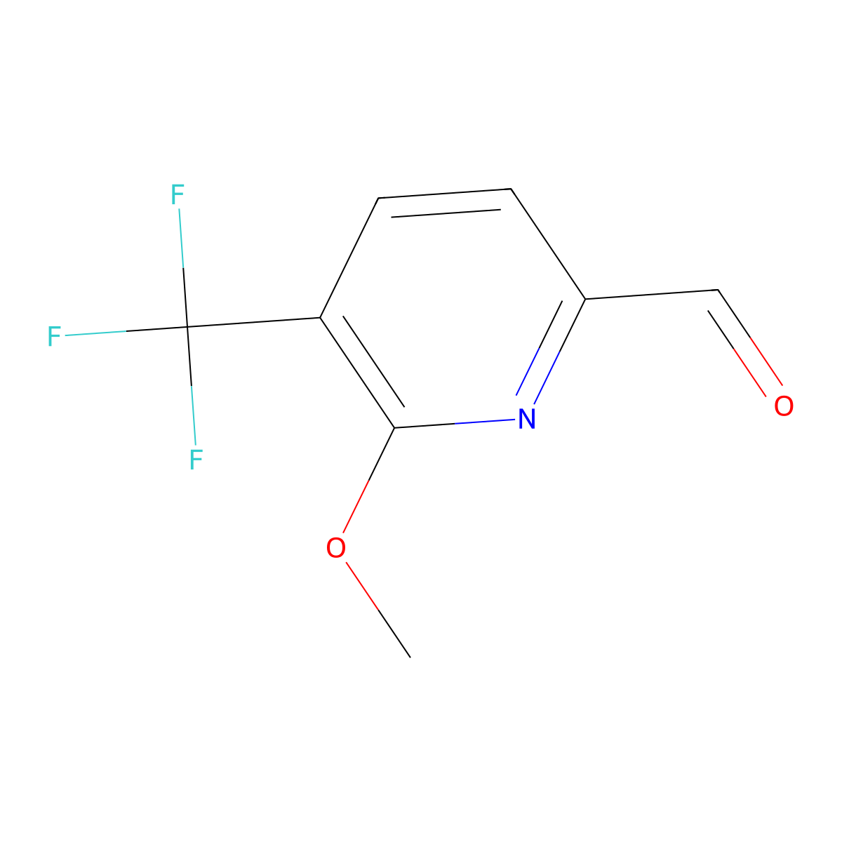 6-Methoxy-5-(trifluoromethyl)pyridine-2-carbaldehyde molecular structure, CAS 1256820-83-3
