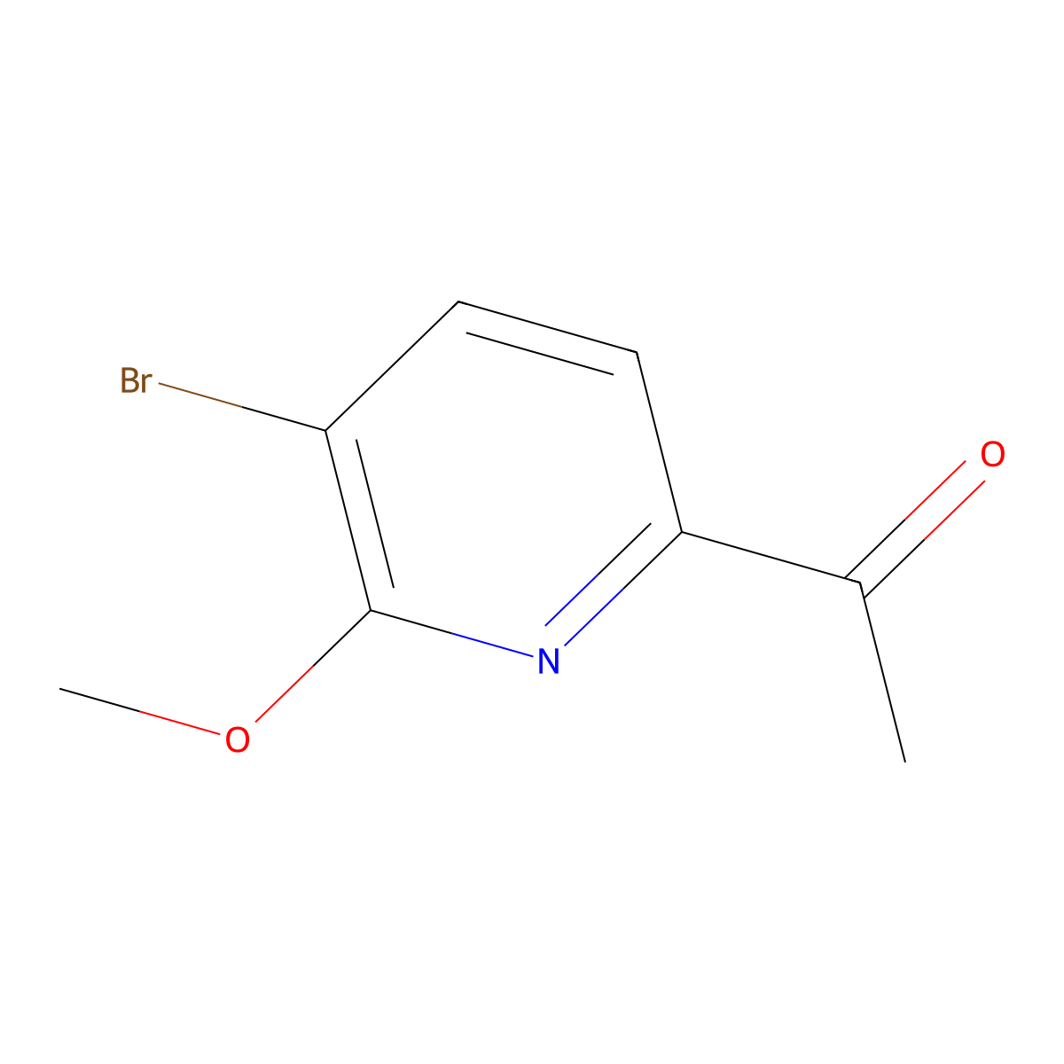 1-(5-Bromo-6-methoxypyridin-2-yl)ethanone molecular structure, CAS 1256820-93-5