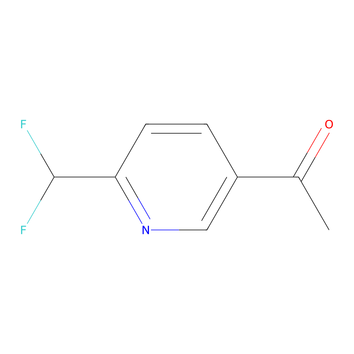 1-(6-(Difluoromethyl)pyridin-3-yl)ethan-1-one molecular structure, CAS 1256821-01-8