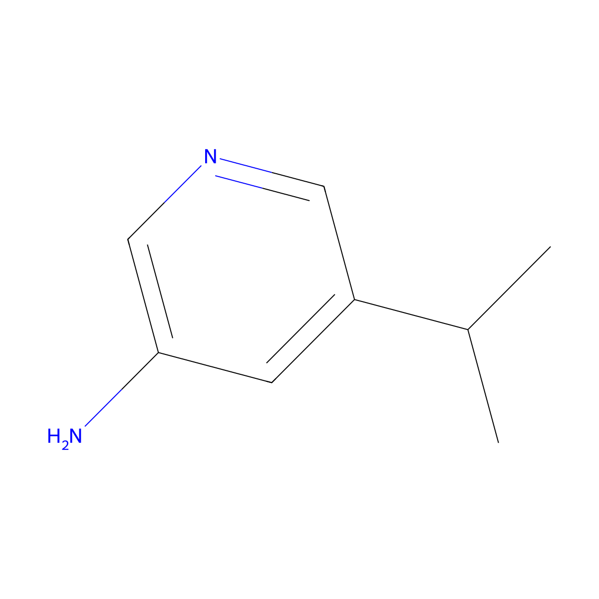 5-Isopropylpyridin-3-amine molecular structure, CAS 1256821-12-1