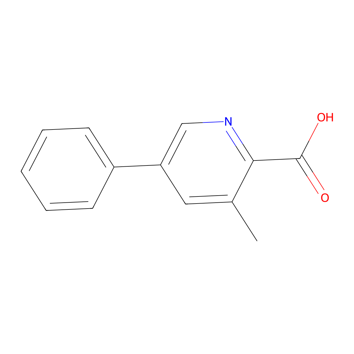 3-Methyl-5-phenylpicolinic acid molecular structure, CAS 1256821-40-5