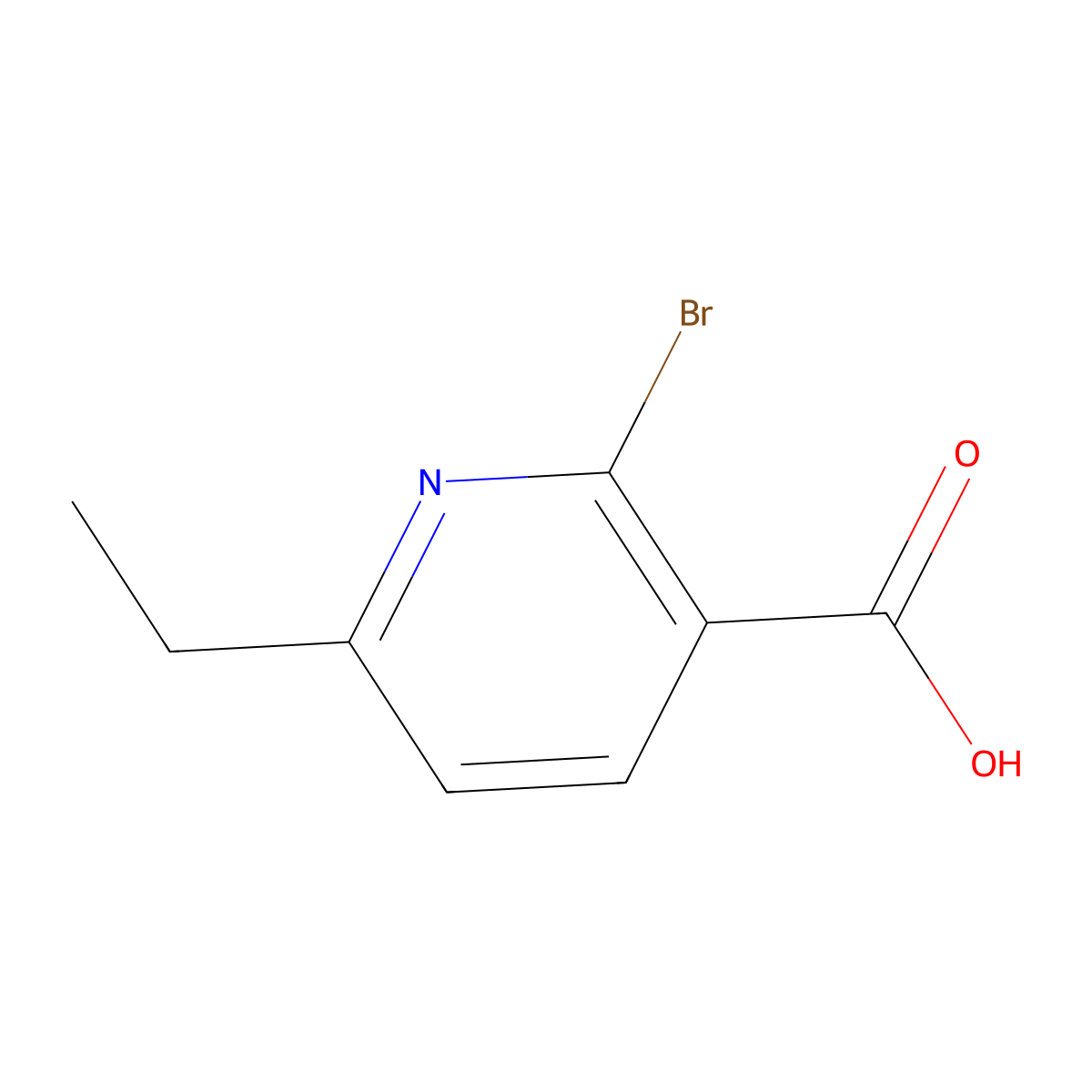 2-Bromo-6-ethylpyridine-3-carboxylic acid molecular structure, CAS 1256821-41-6