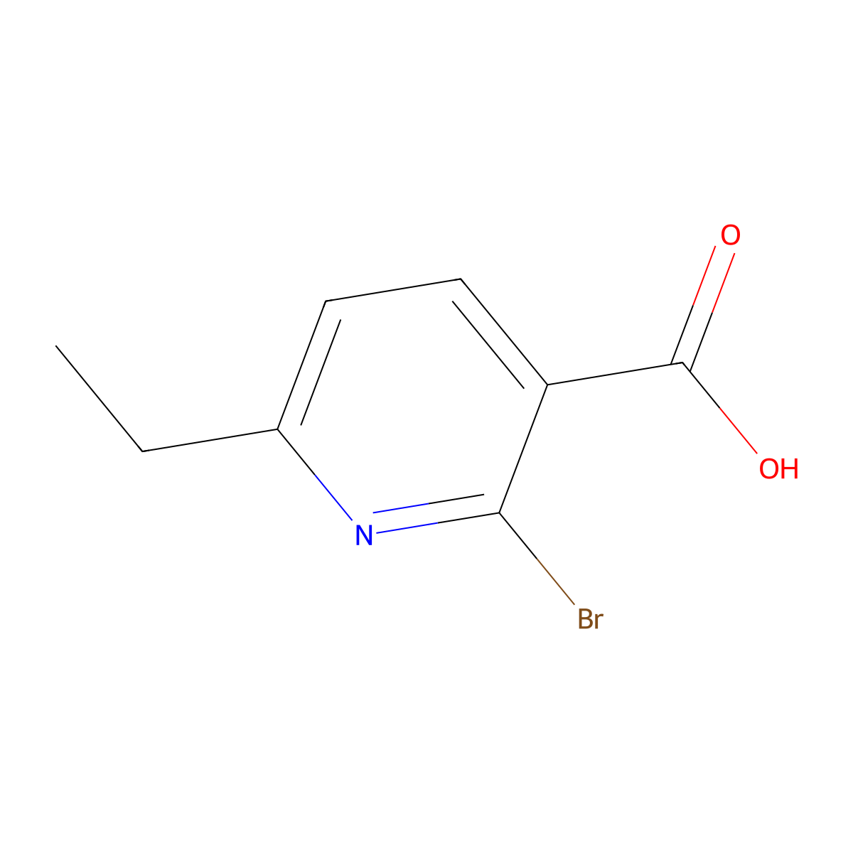 2-Bromo-6-ethylpyridine-3-carboxylic acid molecular structure, CAS 1256821-41-6
