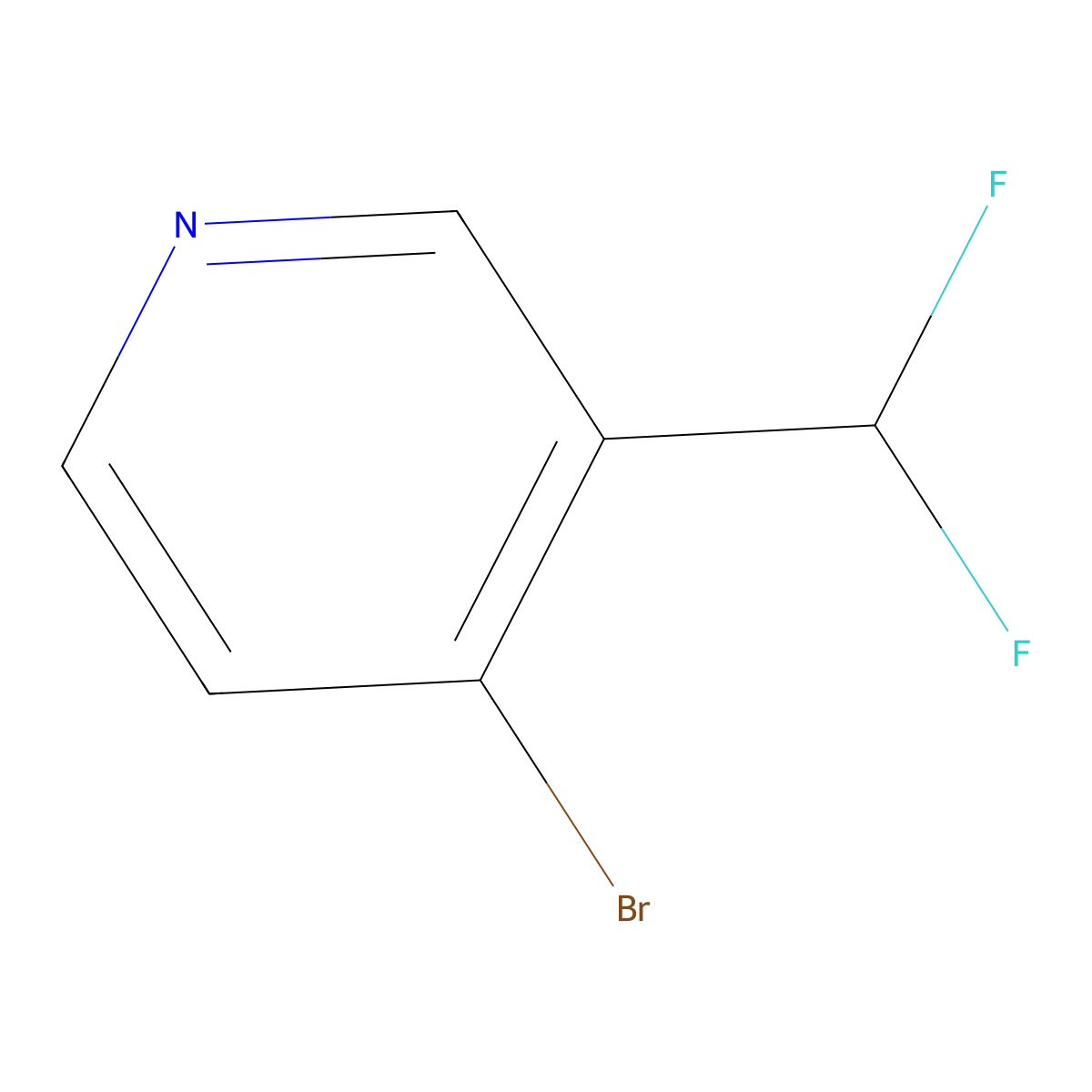 4-Bromo-3-(difluoromethyl)pyridine molecular structure, CAS 1256821-48-3