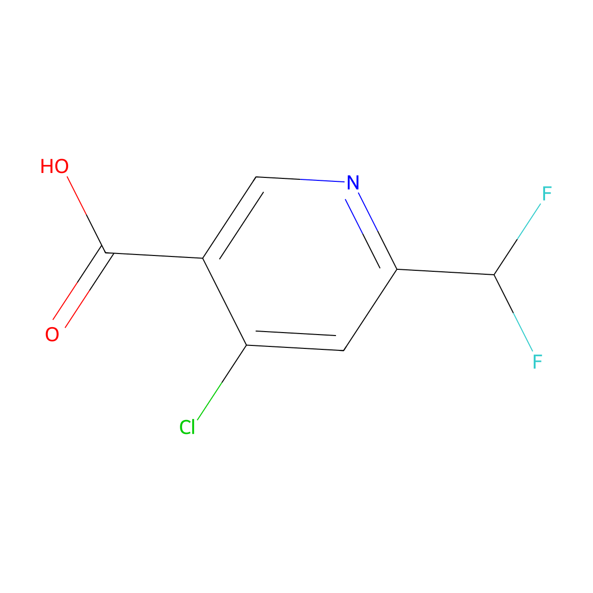 4-Chloro-6-(difluoromethyl)nicotinic acid molecular structure, CAS 1256821-60-9