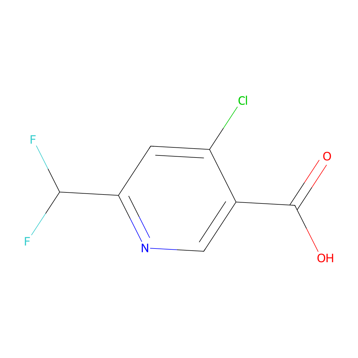 4-Chloro-6-(difluoromethyl)nicotinic acid molecular structure, CAS 1256821-60-9