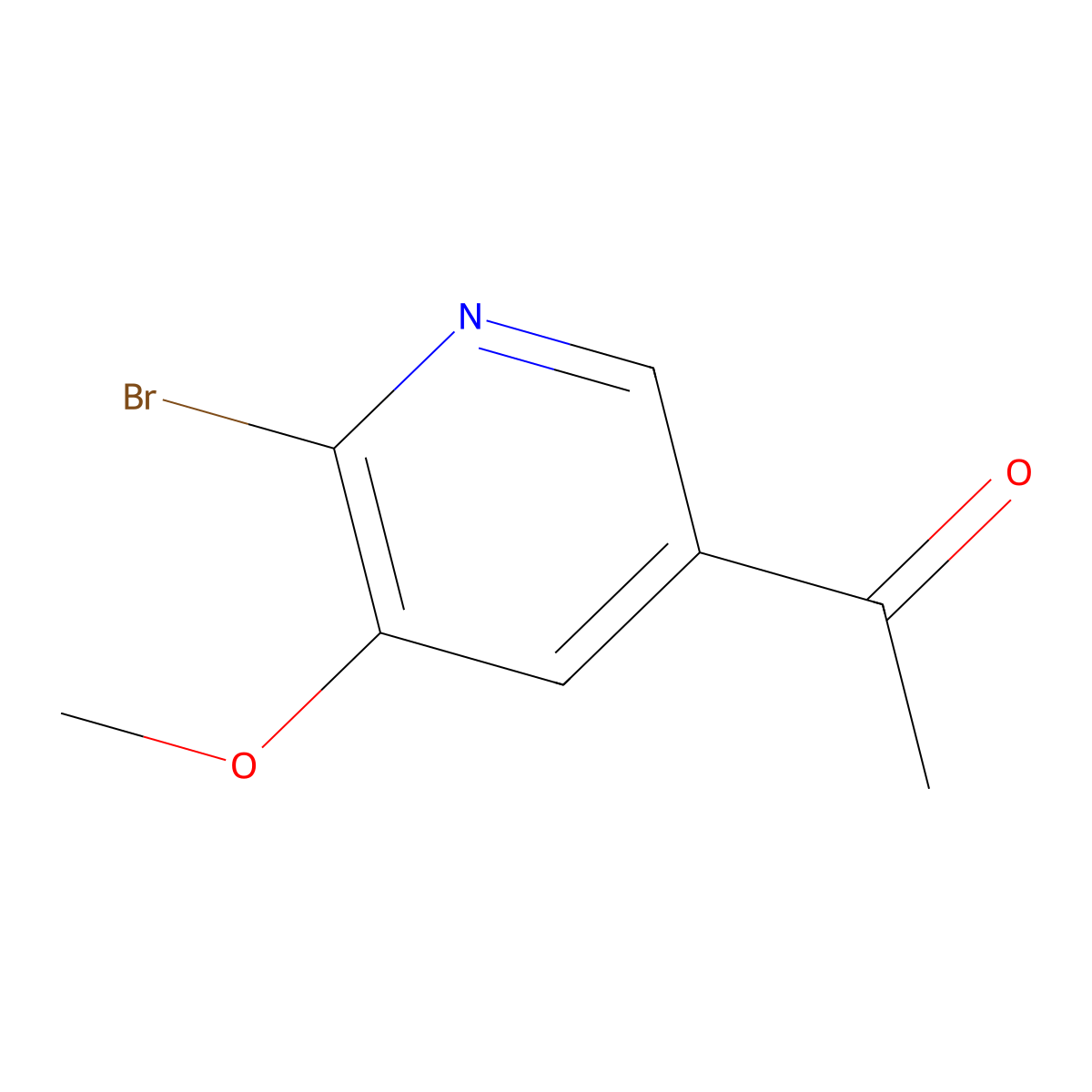 1-(6-Bromo-5-methoxypyridin-3-yl)ethan-1-one molecular structure, CAS 1256821-65-4