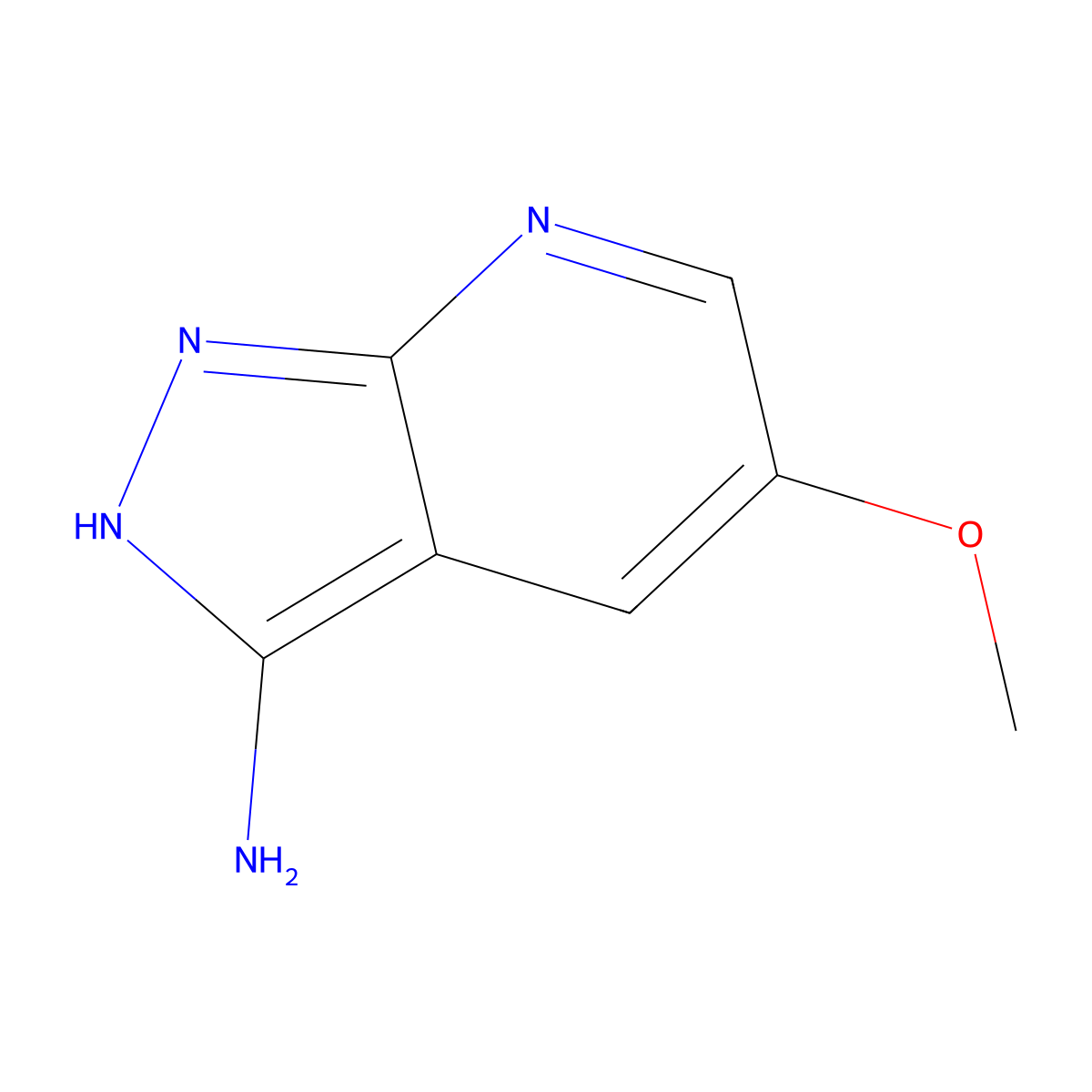 3-Amino-5-methoxy-1H-pyrazolo[3,4-b]pyridine molecular structure, CAS 1256821-68-7