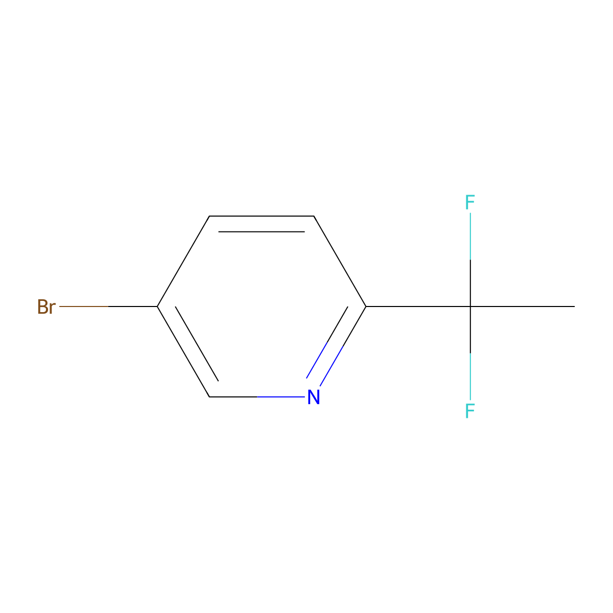 5-Bromo-2-(1,1-difluoroethyl)pyridine molecular structure, CAS 1256821-91-6