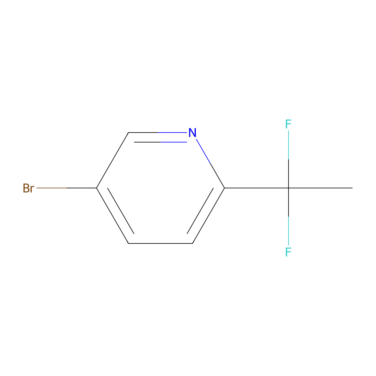 5-Bromo-2-(1,1-difluoroethyl)pyridine molecular structure, CAS 1256821-91-6