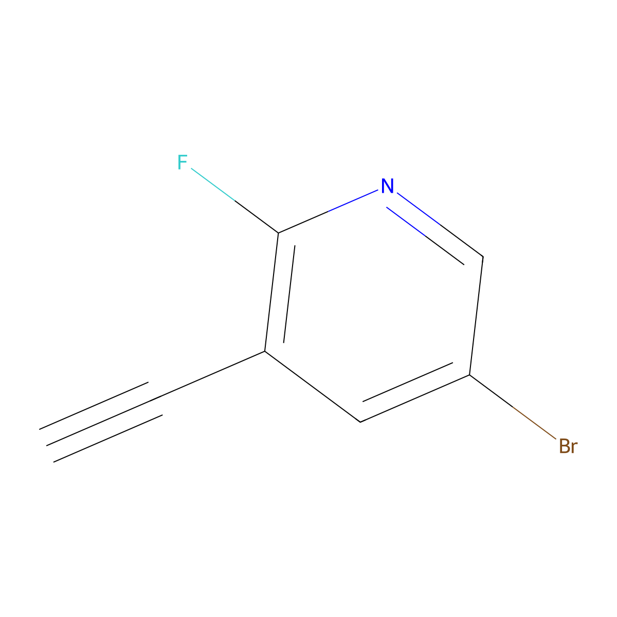 5-Bromo-3-ethynyl-2-fluoropyridine molecular structure, CAS 1256821-92-7