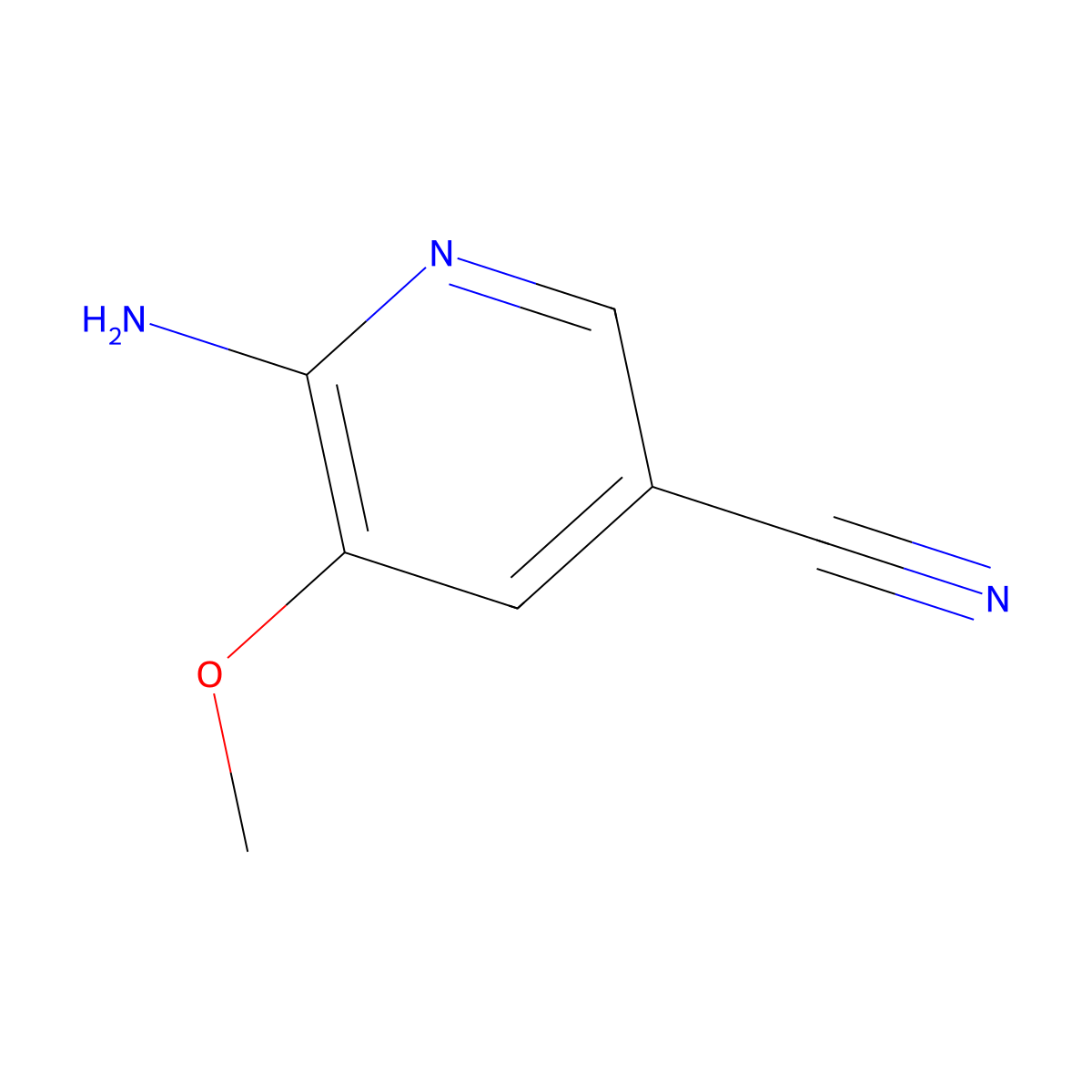 6-Amino-5-methoxynicotinonitrile molecular structure, CAS 1256821-98-3