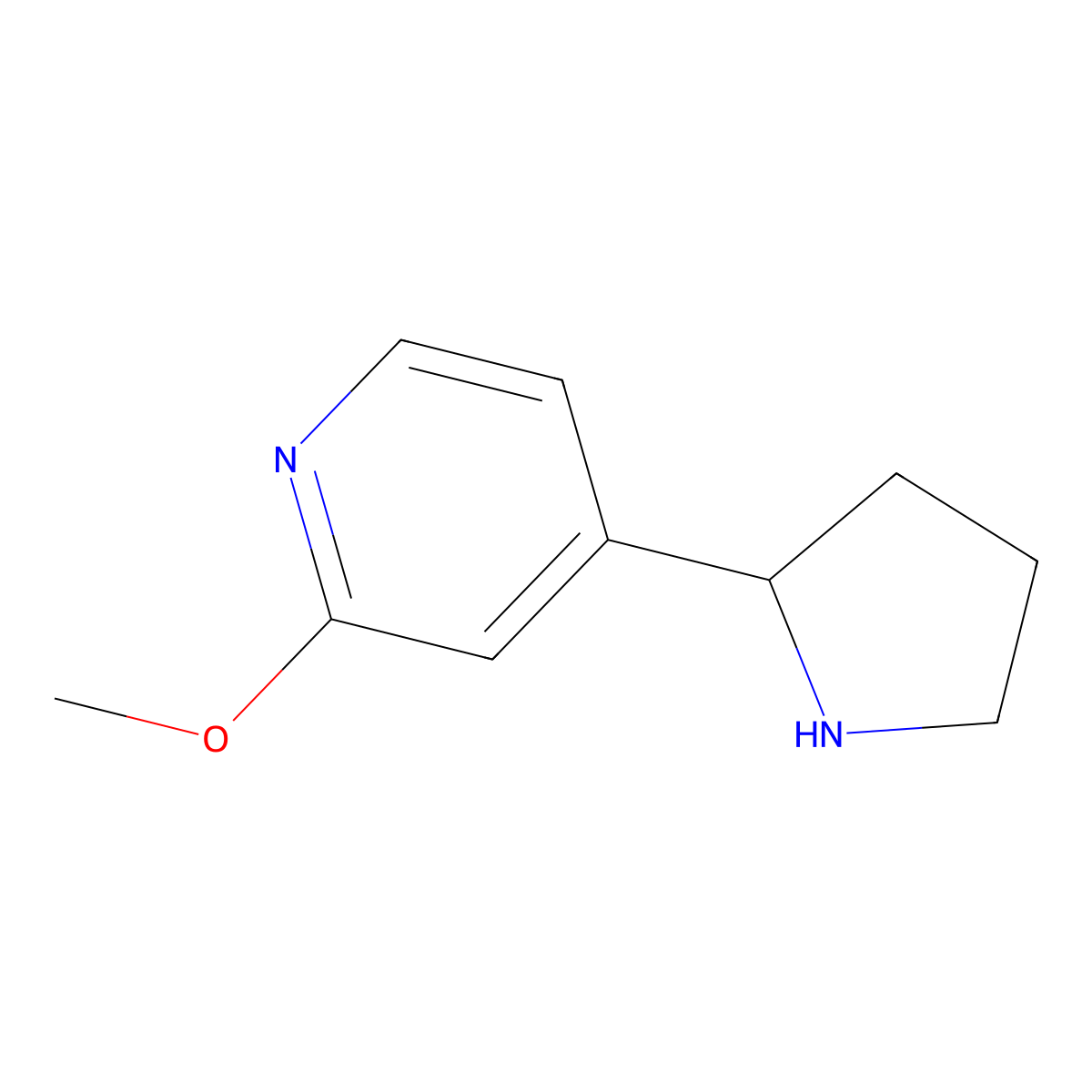 2-Methoxy-4-(pyrrolidin-2-yl)pyridine molecular structure, CAS 1256822-06-6