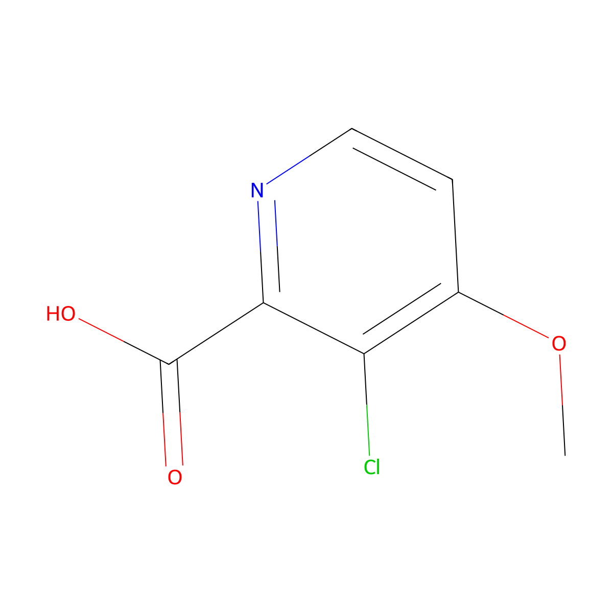 3-Chloro-4-methoxypyridine-2-carboxylic acid molecular structure, CAS 1256822-07-7