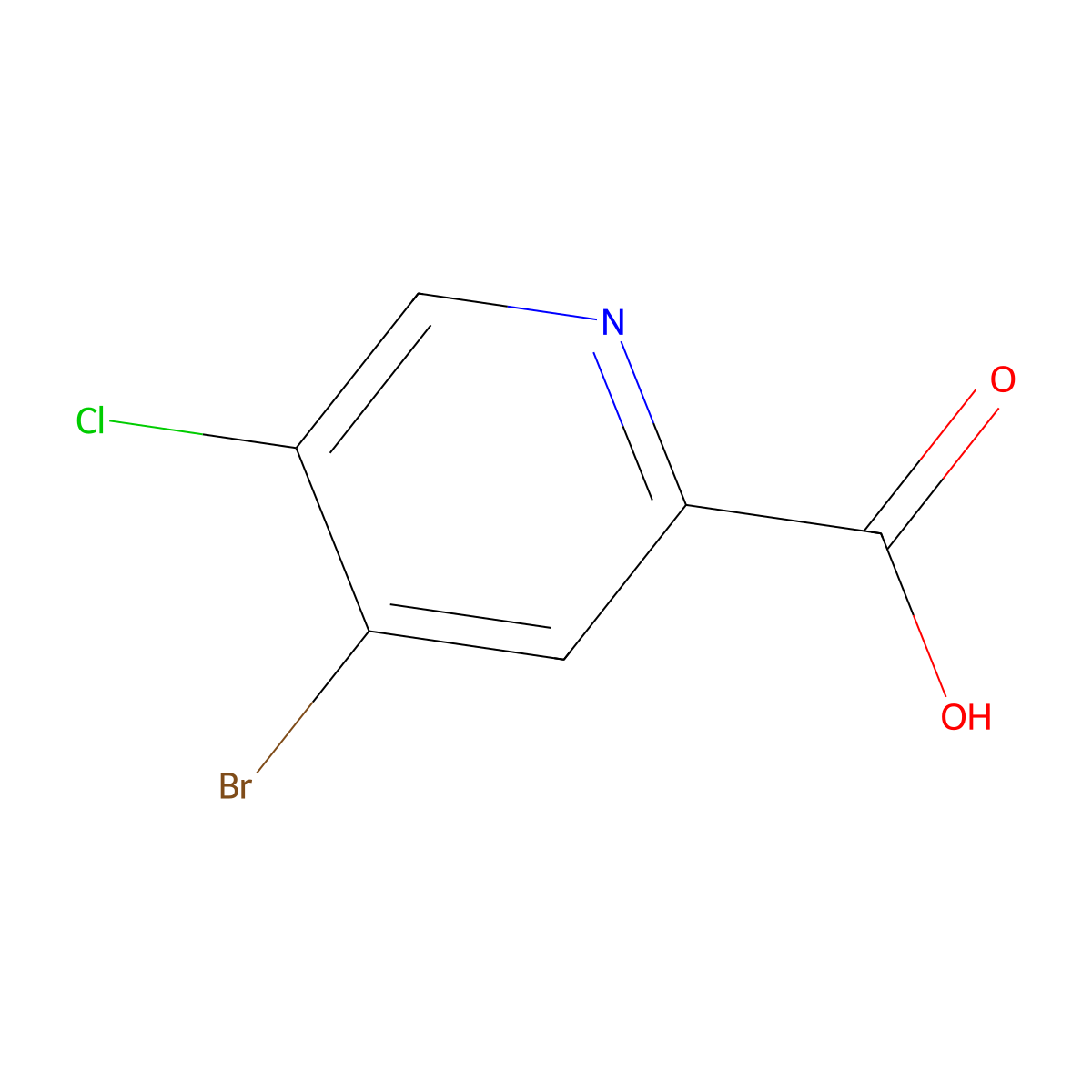 4-Bromo-5-chloropyridine-2-carboxylic acid molecular structure, CAS 1256822-21-5