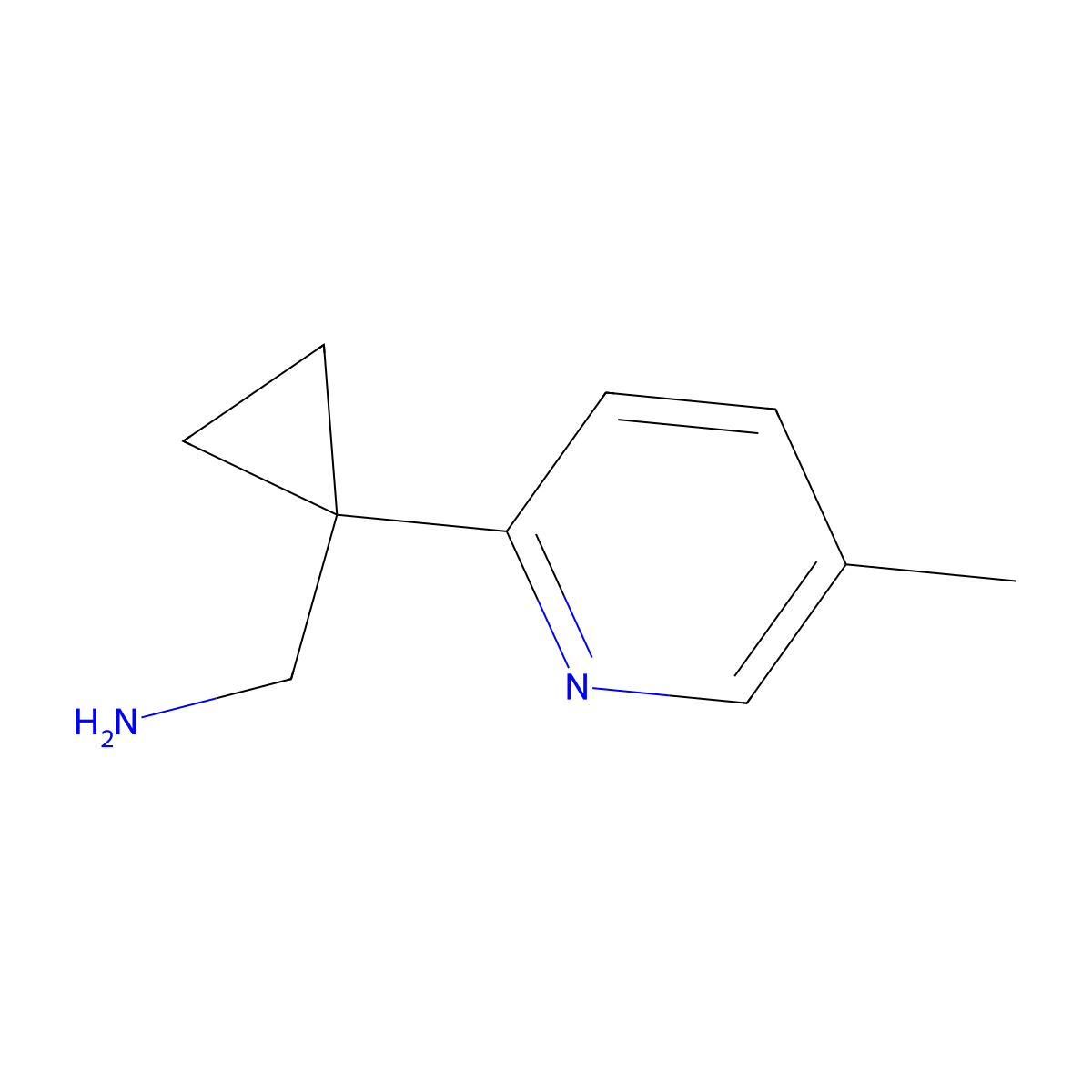 Cyclopropanemethanamine, 1-(5-methyl-2-pyridinyl)- molecular structure, CAS 1256822-24-8