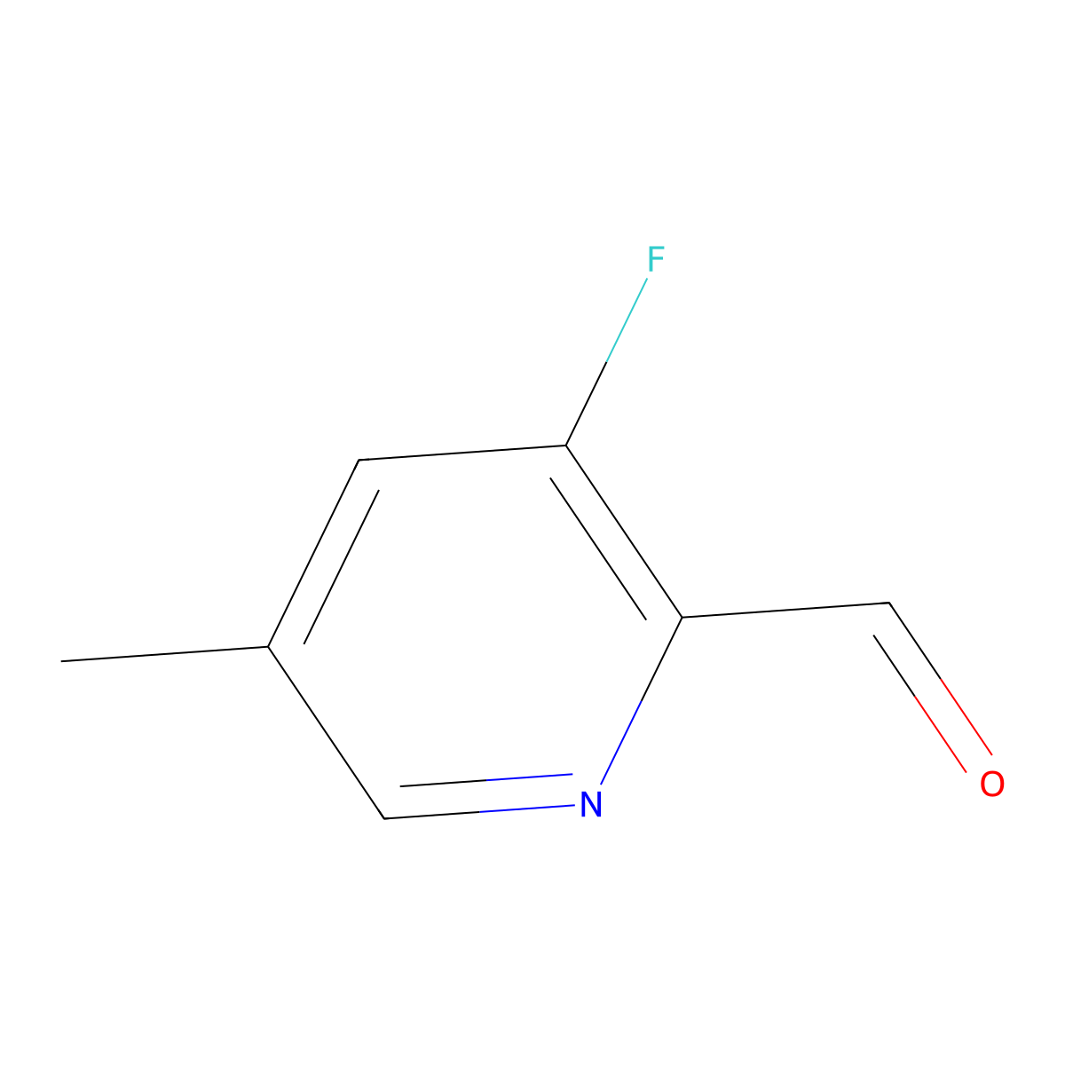 3-Fluoro-5-methyl-2-pyridinecarboxaldehyde molecular structure, CAS 1256822-25-9