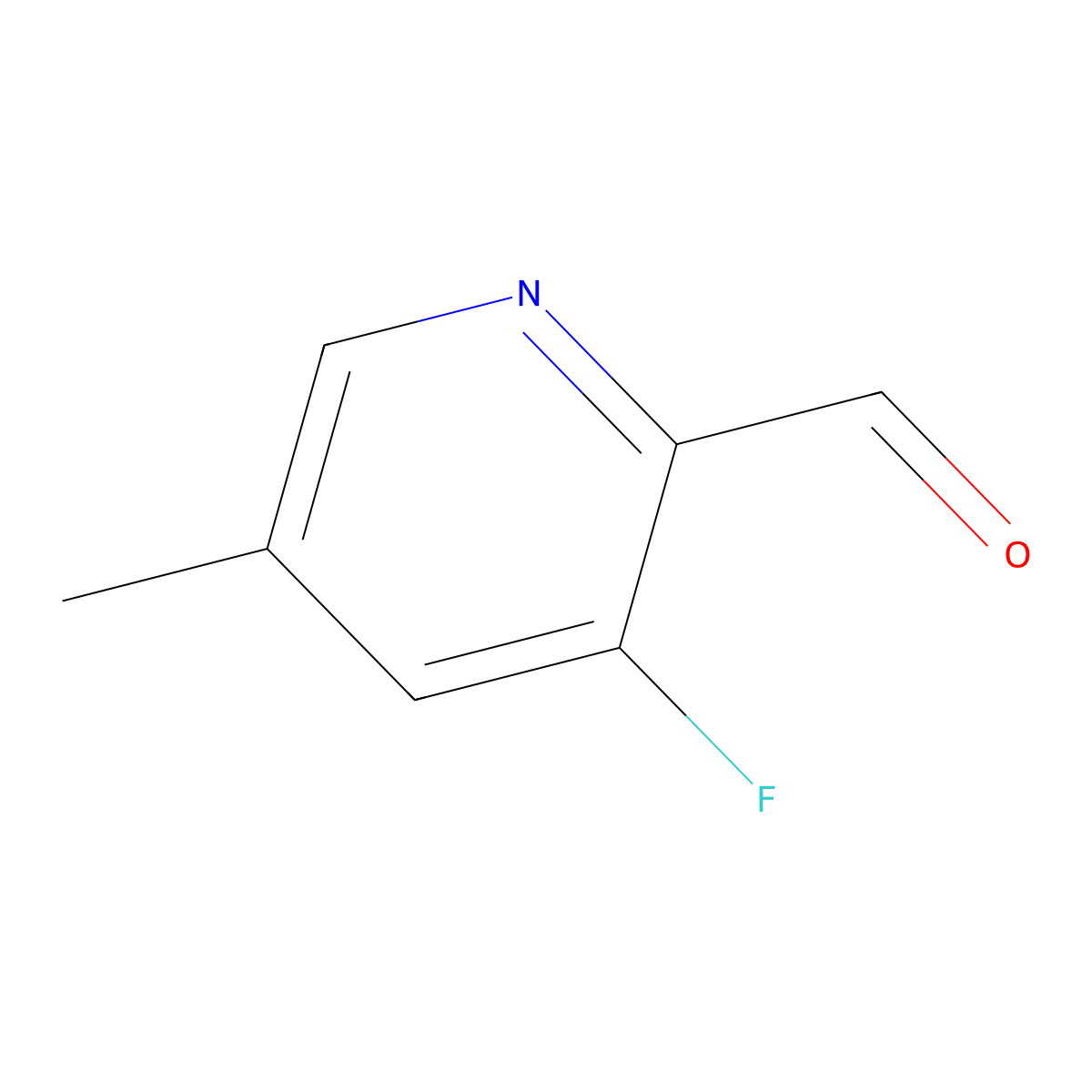3-Fluoro-5-methyl-2-pyridinecarboxaldehyde molecular structure, CAS 1256822-25-9
