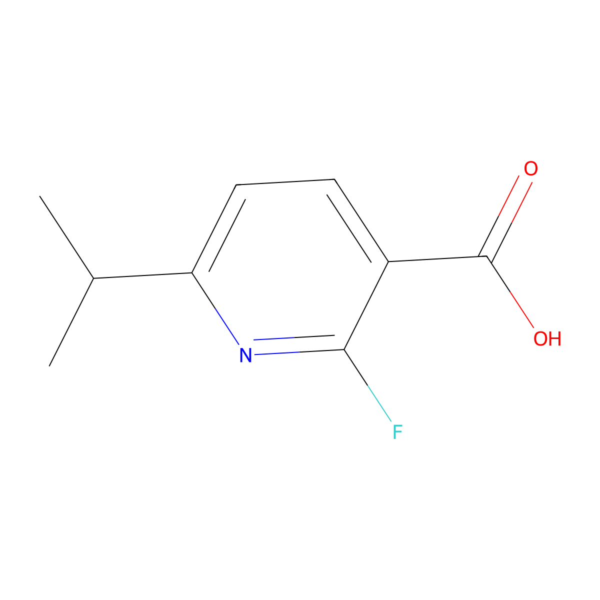 2-Fluoro-6-isopropylnicotinic acid molecular structure, CAS 1256822-41-9