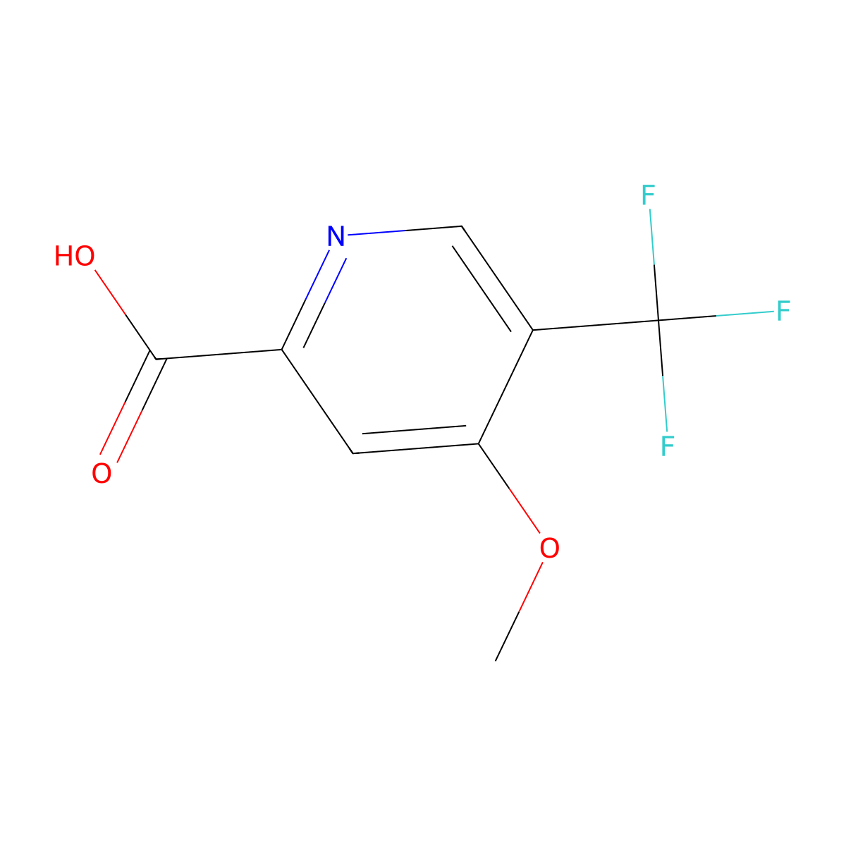 4-Methoxy-5-(trifluoromethyl)picolinic acid molecular structure, CAS 1256822-60-2