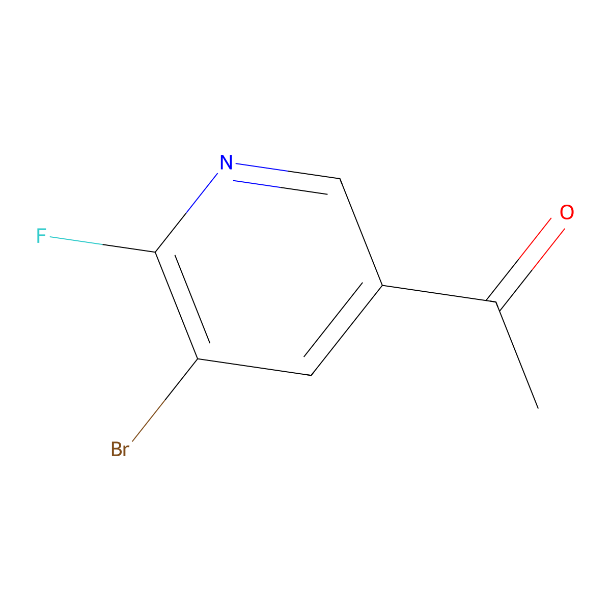 1-(5-Bromo-6-fluoropyridin-3-yl)ethanone molecular structure, CAS 1256822-63-5