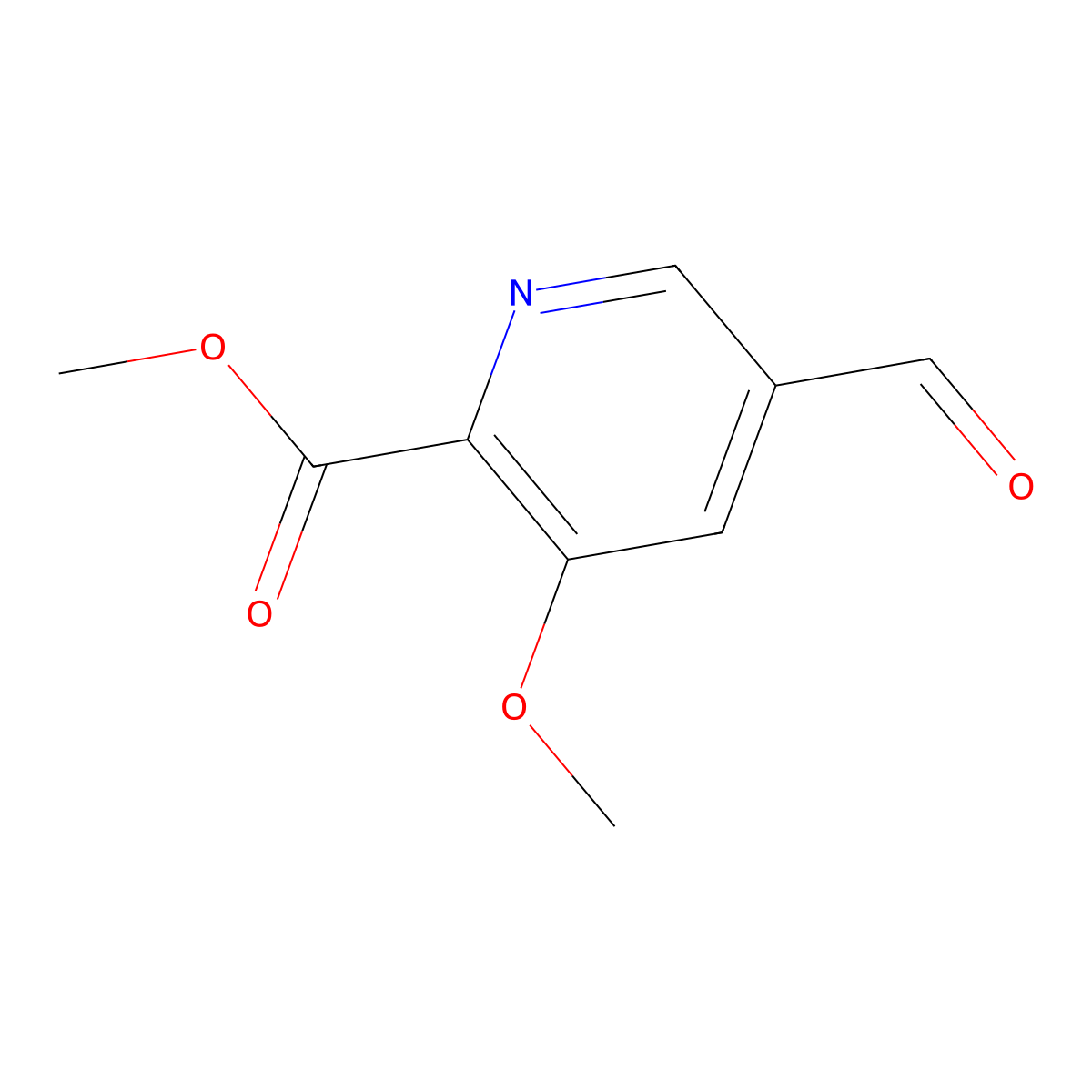 Methyl 5-formyl-3-methoxypyridine-2-carboxylate molecular structure, CAS 1256822-77-1