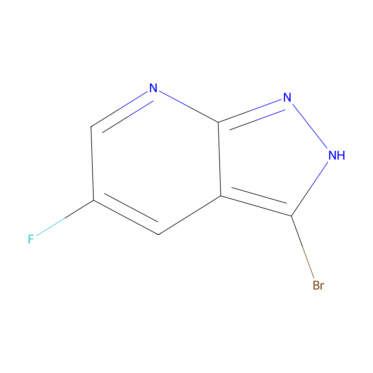 3-Bromo-5-fluoro-1H-pyrazolo[3,4-B]pyridine molecular structure, CAS 1256822-80-6