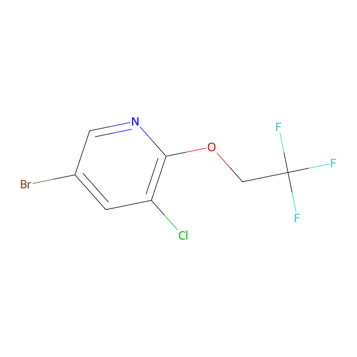 5-Bromo-3-chloro-2-(2,2,2-trifluoroethoxy)pyridine molecular structure, CAS 1256822-84-0