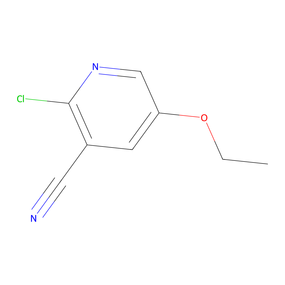 2-Chloro-5-ethoxynicotinonitrile molecular structure, CAS 1256822-87-3