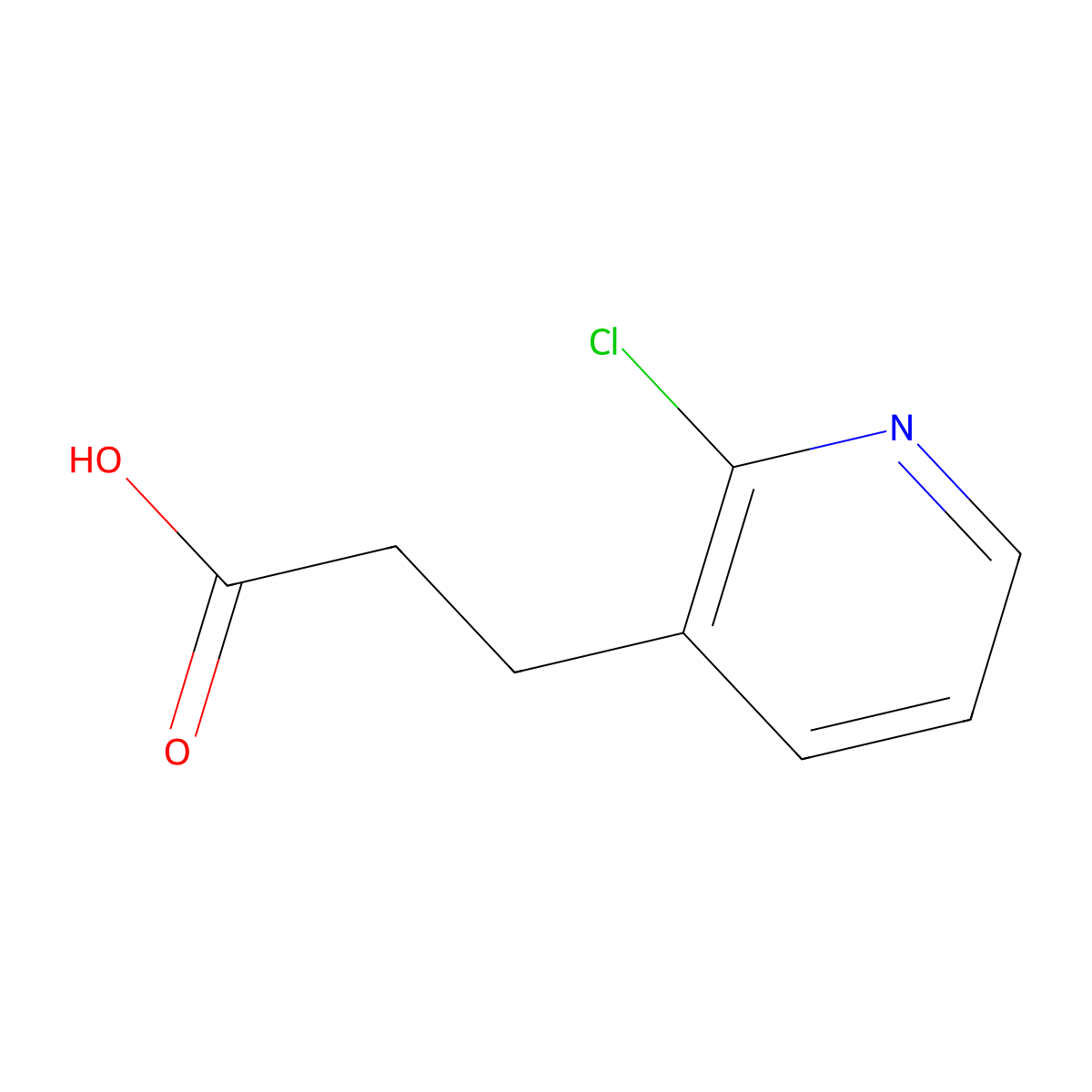 3-(2-Chloropyridin-3-yl)propanoic acid molecular structure, CAS 1256822-91-9