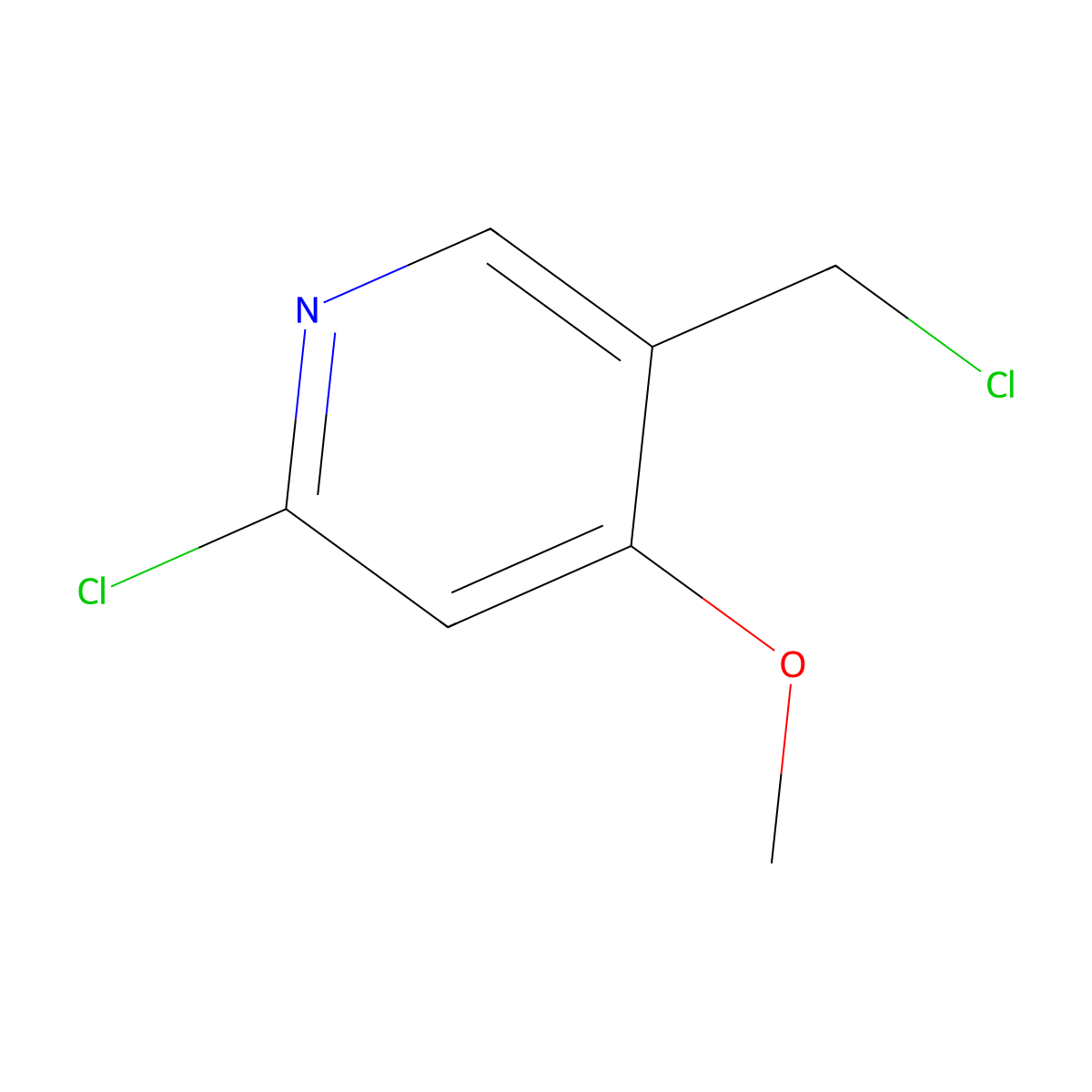 2-Chloro-5-(chloromethyl)-4-methoxypyridine molecular structure, CAS 1256823-00-3