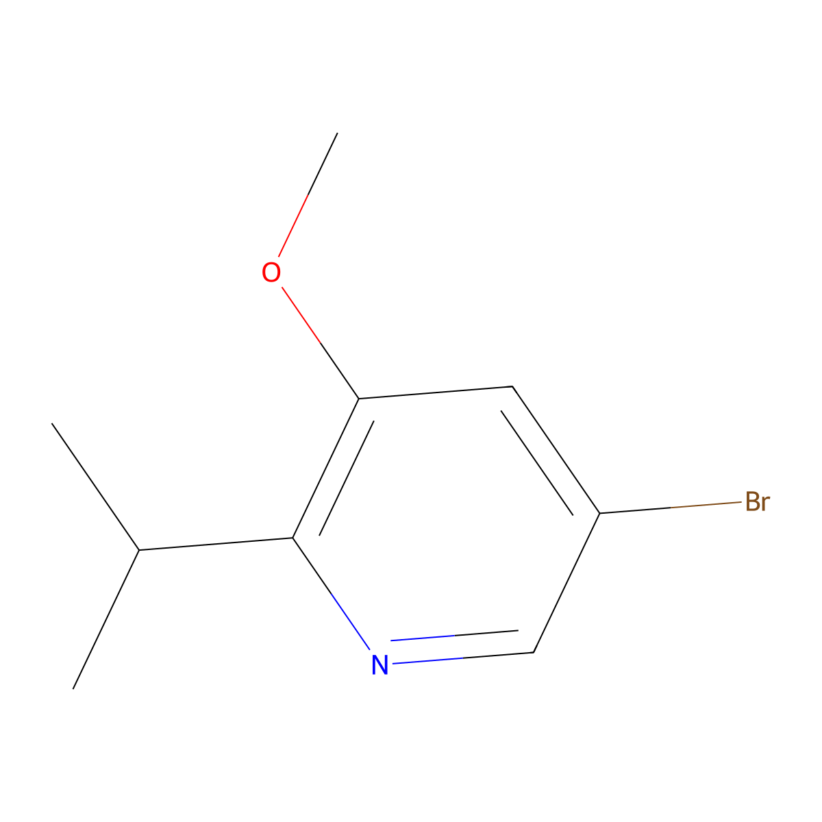 5-Bromo-2-isopropyl-3-methoxypyridine molecular structure, CAS 1256823-02-5