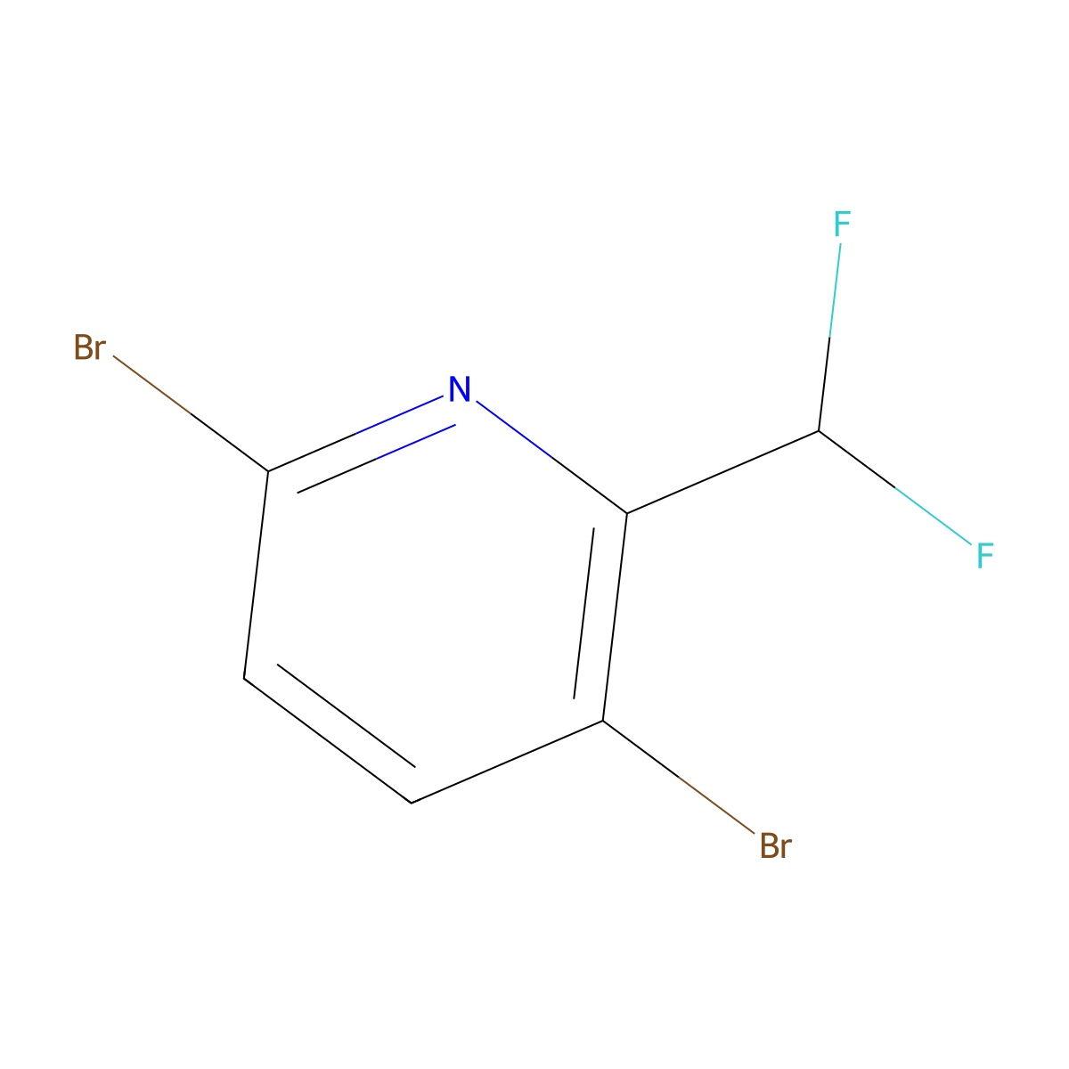3,6-Dibromo-2-(difluoromethyl)pyridine molecular structure, CAS 1256823-03-6