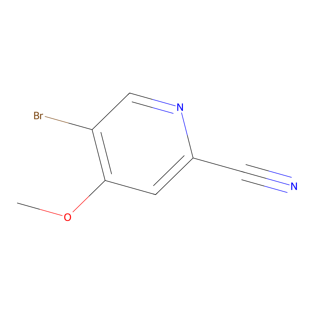 5-Bromo-4-methoxypyridine-2-carbonitrile molecular structure, CAS 1256823-07-0