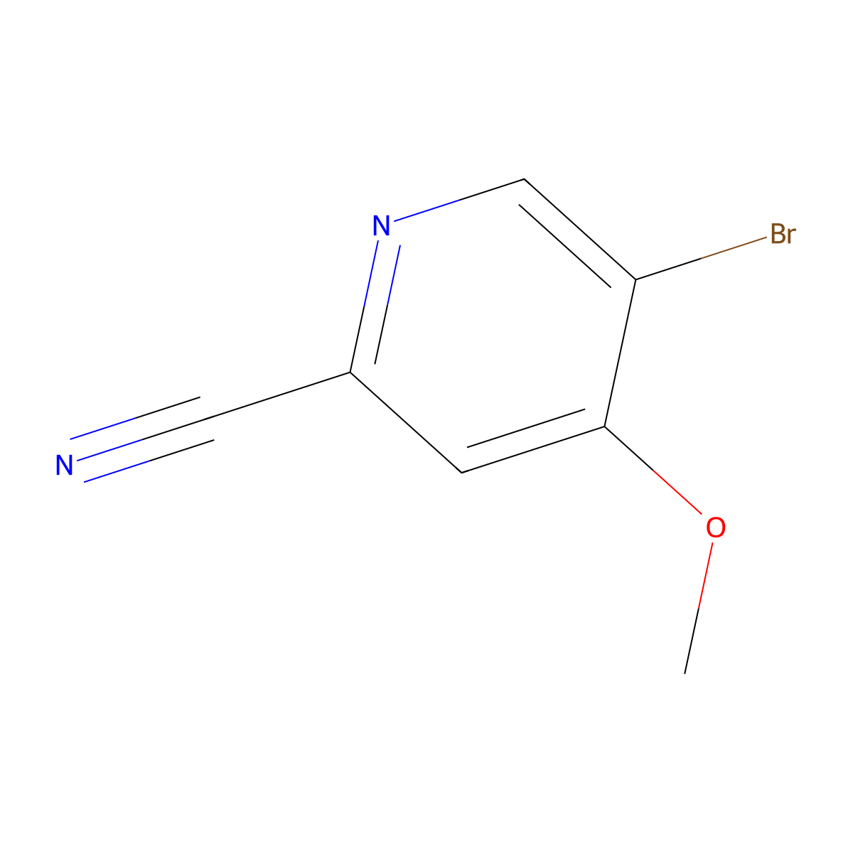 5-Bromo-4-methoxypyridine-2-carbonitrile molecular structure, CAS 1256823-07-0