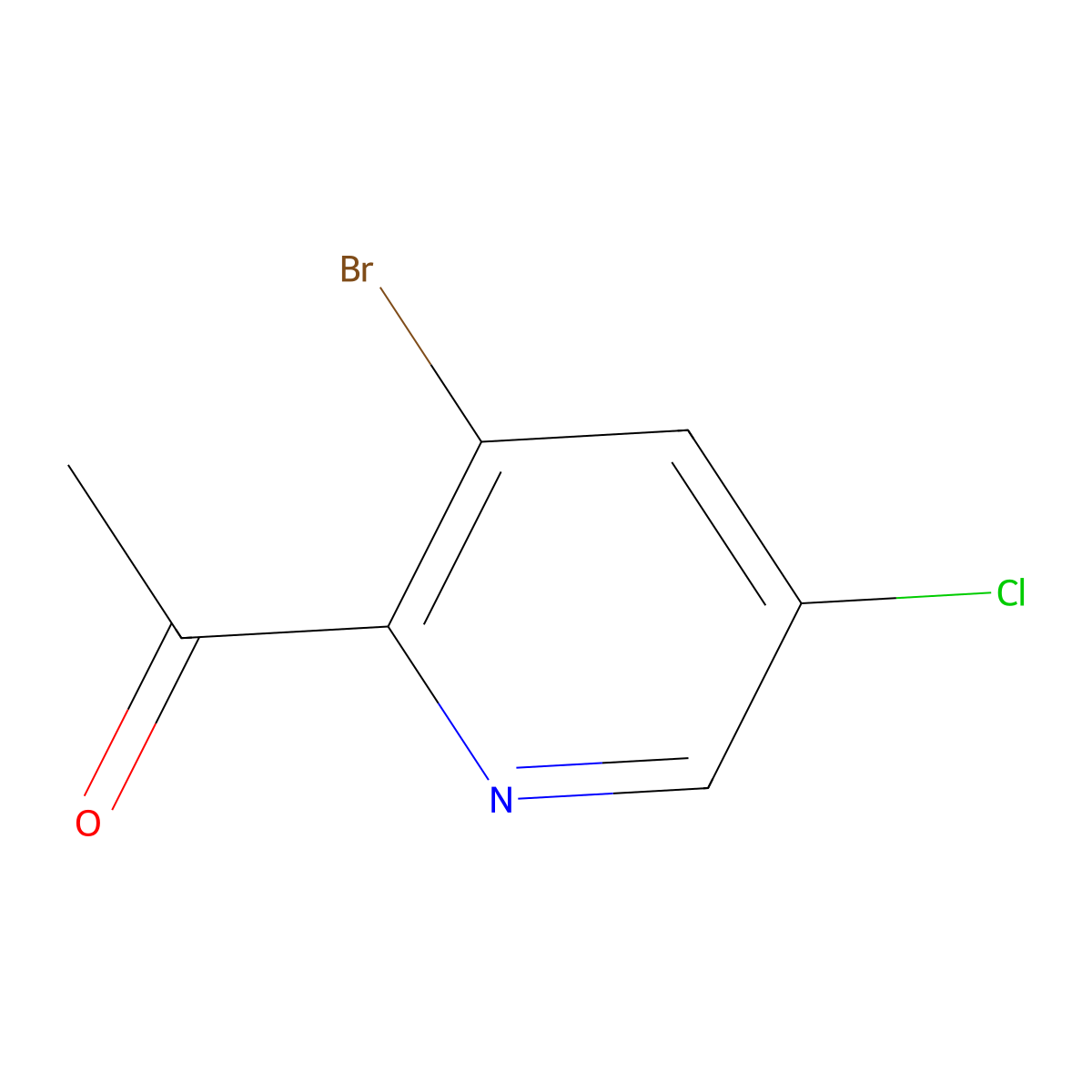 1-(3-Bromo-5-chloropyridin-2-yl)ethanone molecular structure, CAS 1256823-11-6