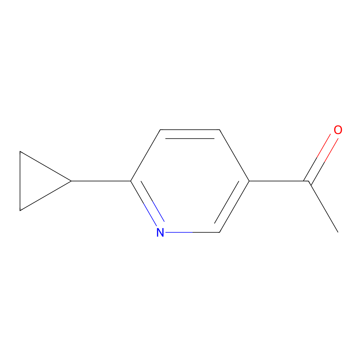1-(6-Cyclopropylpyridin-3-YL)ethan-1-one molecular structure, CAS 1256823-16-1