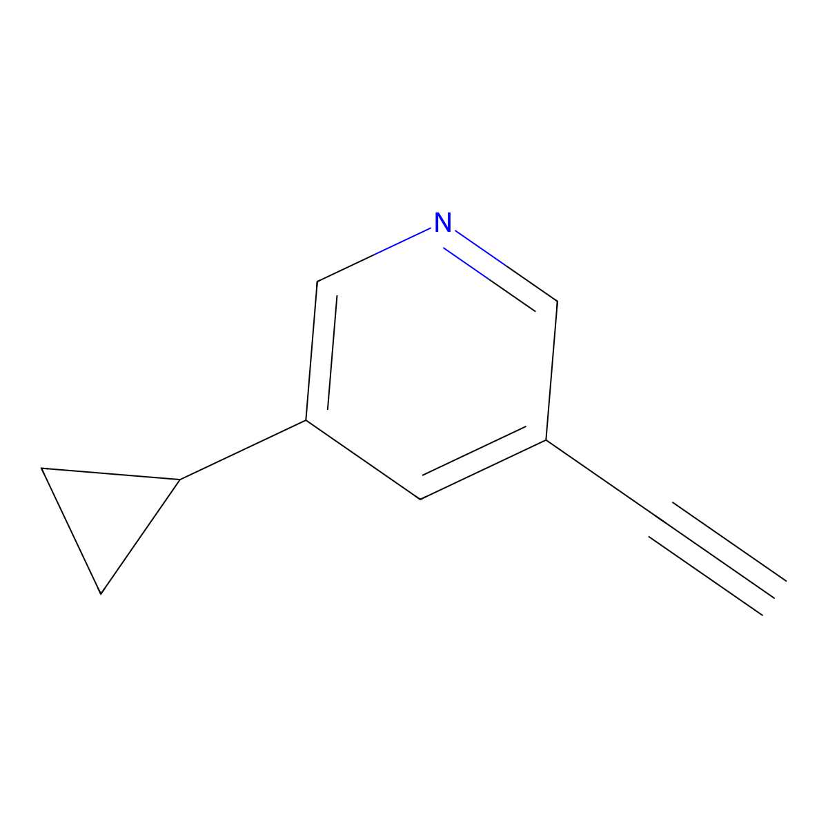 3-Cyclopropyl-5-ethynylpyridine molecular structure, CAS 1256823-31-0