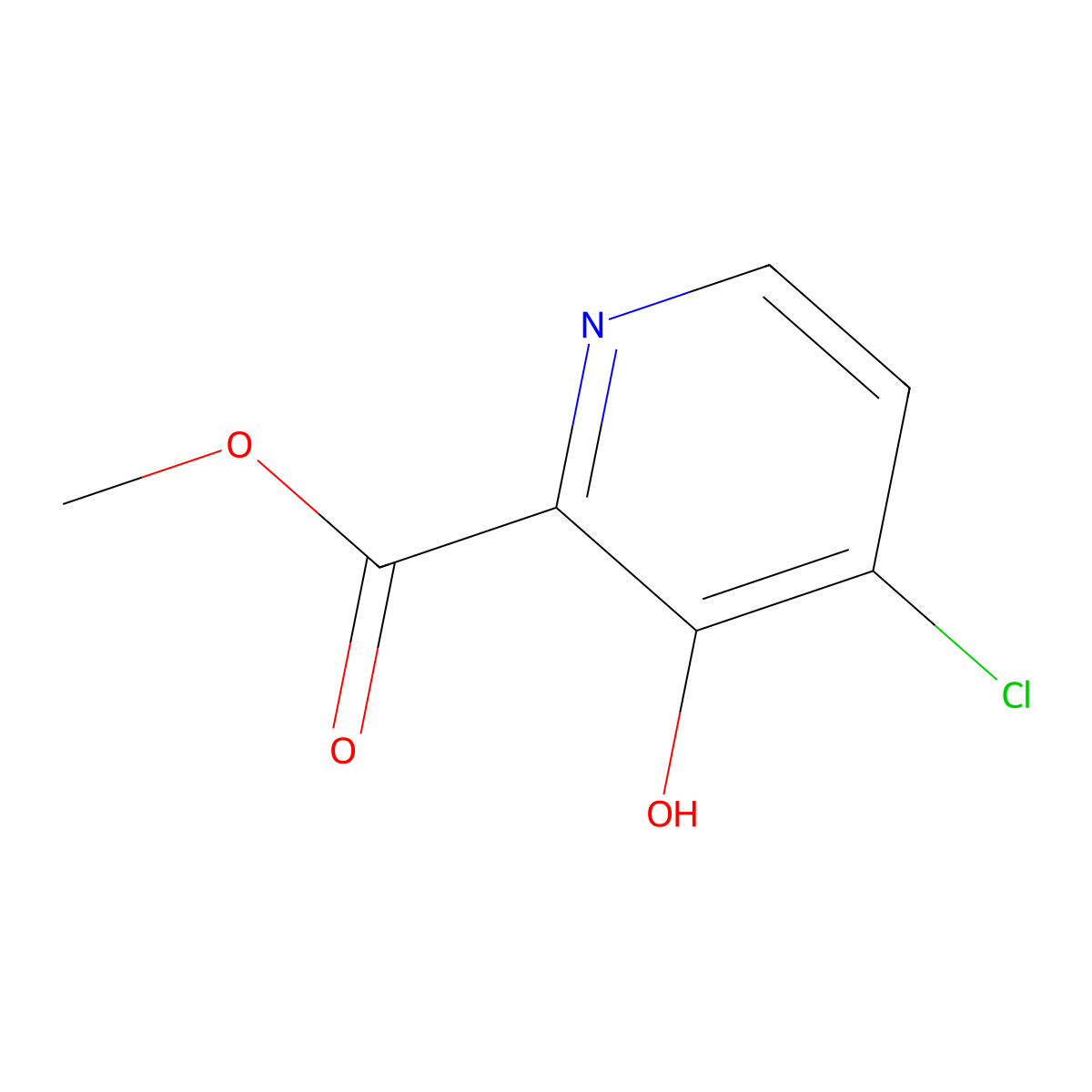 Methyl 4-chloro-3-hydroxypyridine-2-carboxylate molecular structure, CAS 1256823-34-3