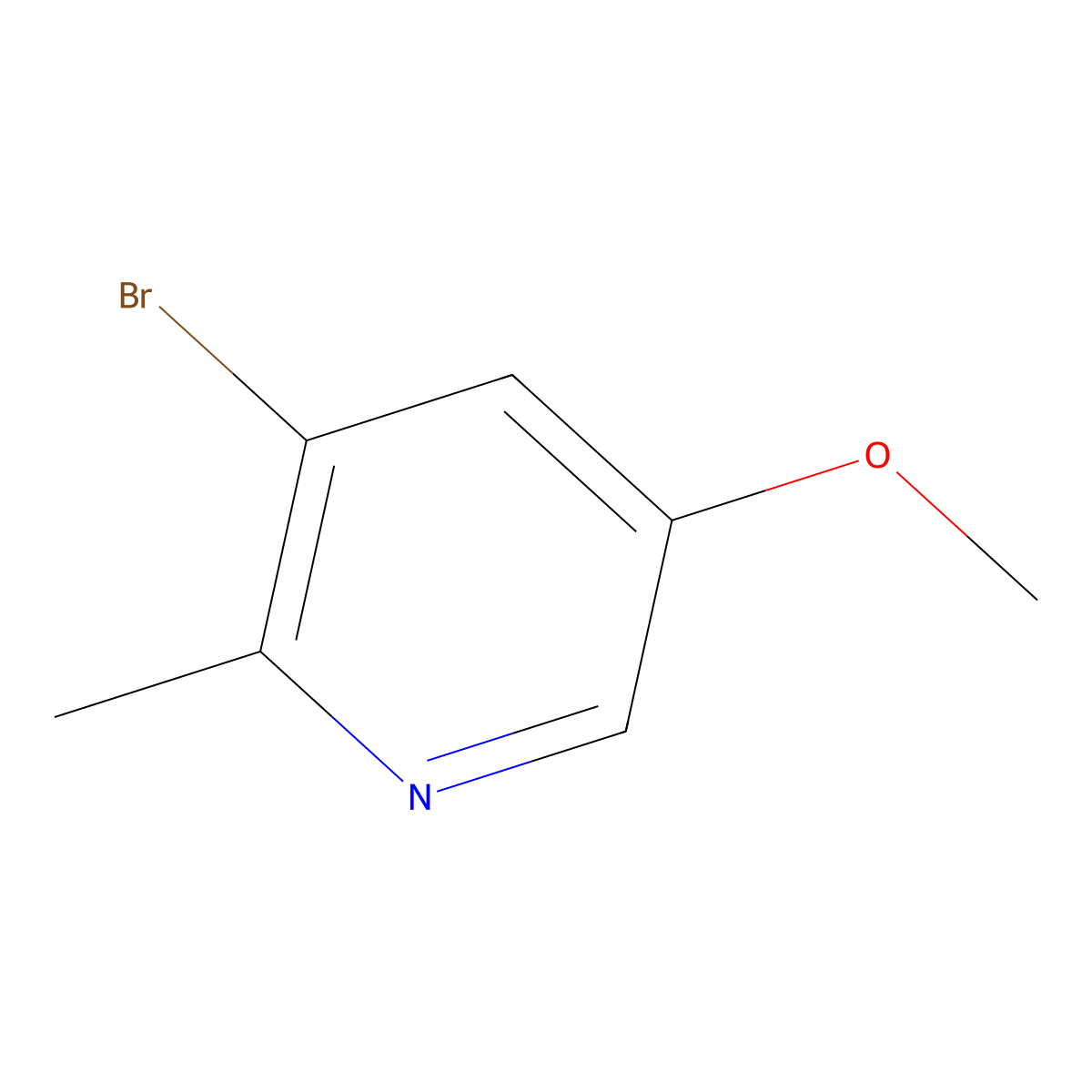 3-Bromo-5-methoxy-2-methylpyridine molecular structure, CAS 1256823-49-0